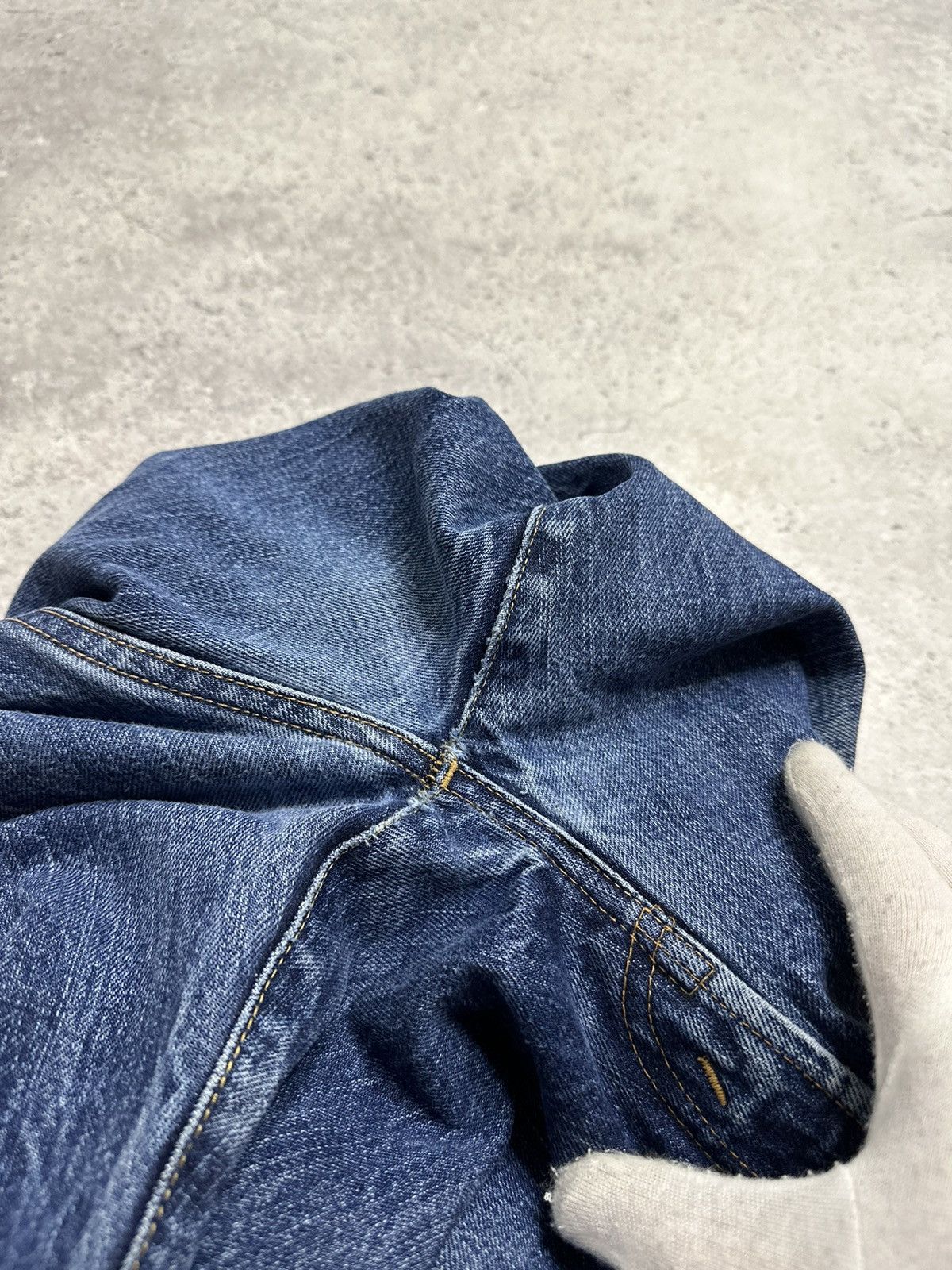 Levi's Levi’s 505 0217 Big E Denim Blue Distressed Selvedge Pants Size US 33 - 17 Thumbnail