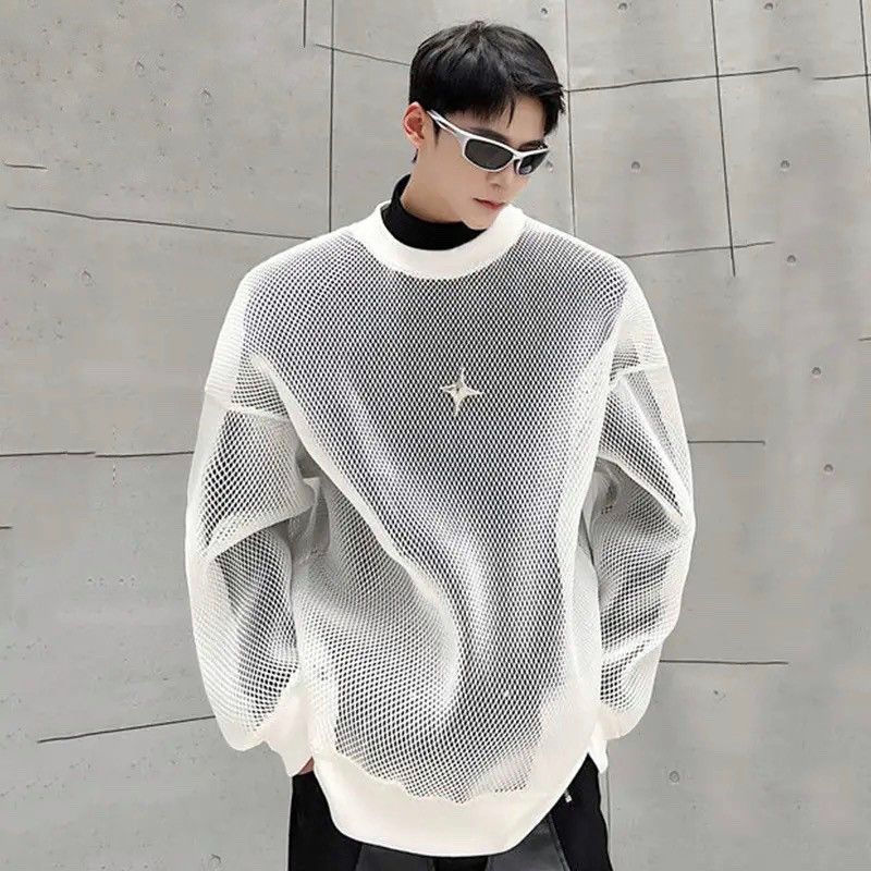 Japanese Brand × Vintage Sweatshirt with long sleeves and cutouts holes sweater y2k Size US L / EU 52-54 / 3 - 1 Thumbnail