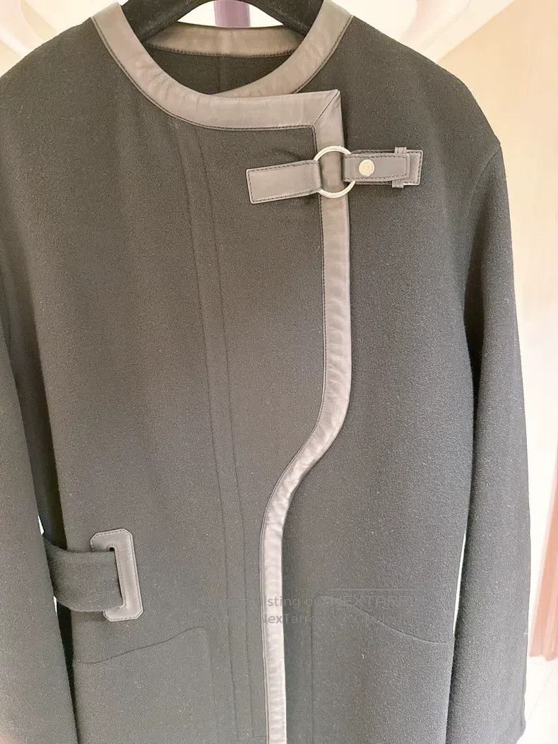 Hermes Hermes Black leather cashmere coat Size XS / US 0-2 / IT 36-38 - 2 Thumbnail
