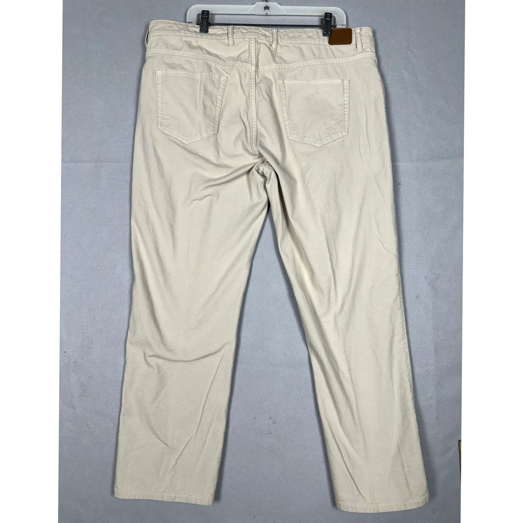 Peter Millar Peter Millar Mens 38 Khaki Beige Cotton Stretch 5-Pocket Canvas Straight Pants Size US 38 / EU 54 - 2 Thumbnail