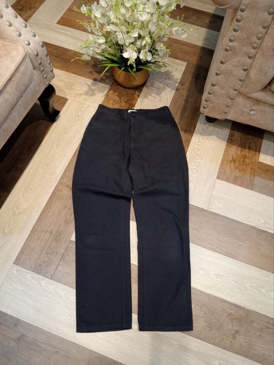 Issey Miyake VINTAGE ISSEY MIYAKE PLANTATION BLACK COTTON PANTS Size 28" / US 6 / IT 42 - 1 Thumbnail