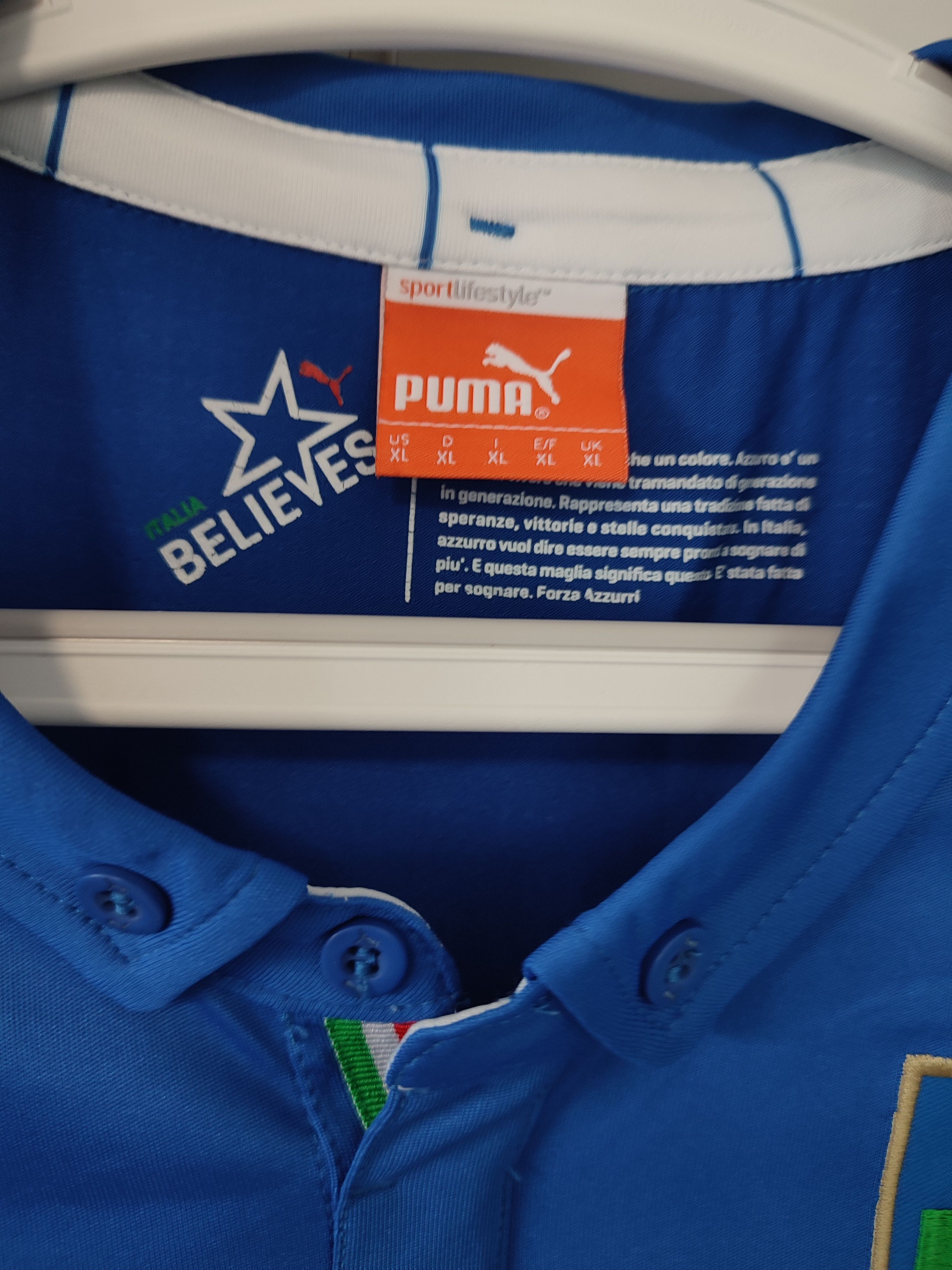 Puma ITALY 2014-15 HOME FOOTBALL Kit SHIRT #9 BALOTELLI Size US XL / EU 56 / 4 - 11 Thumbnail