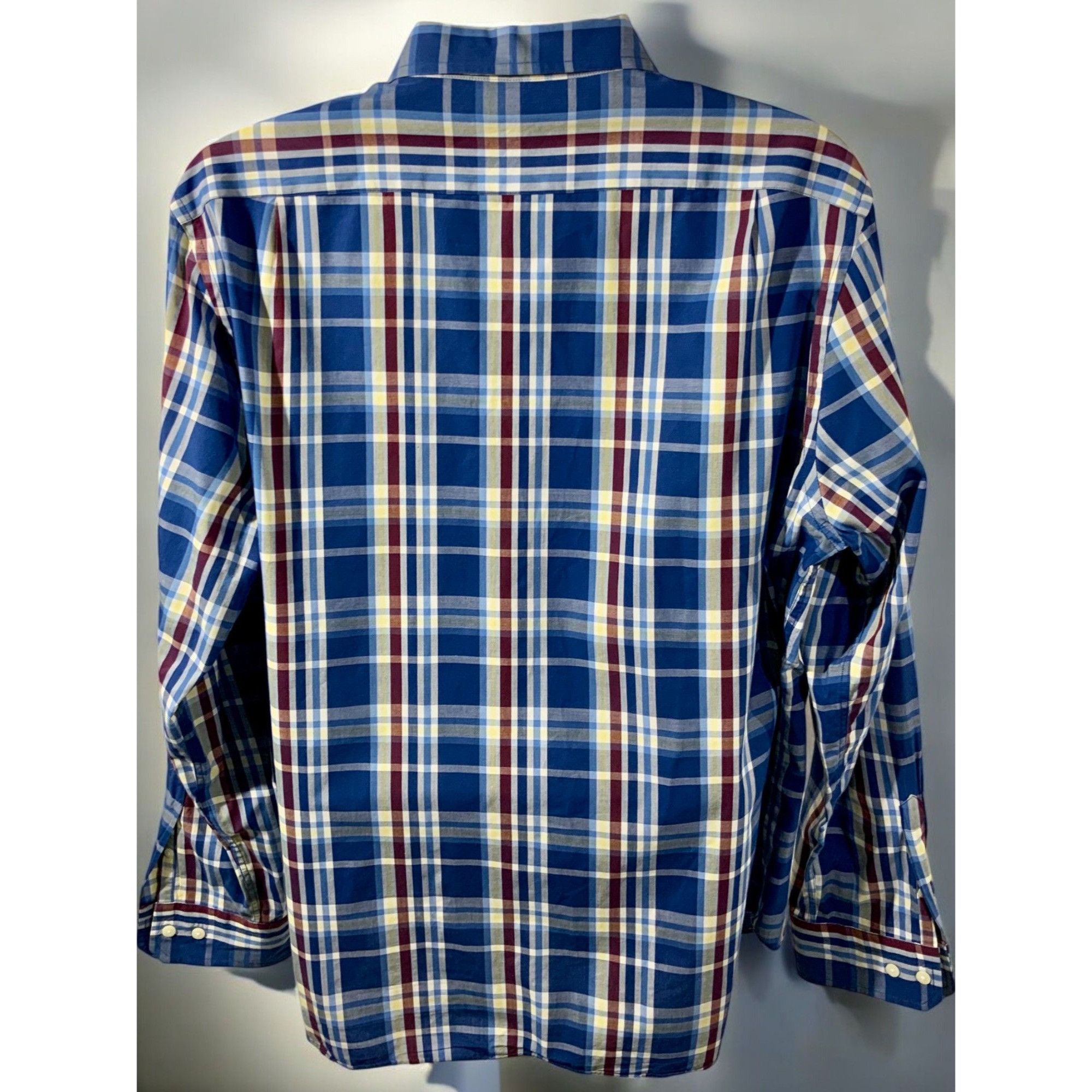 Nautica Nautica Mens Long Sleeve Limoges Blue Plaid Button Up Shirt Size US XL / EU 56 / 4 - 8 Thumbnail