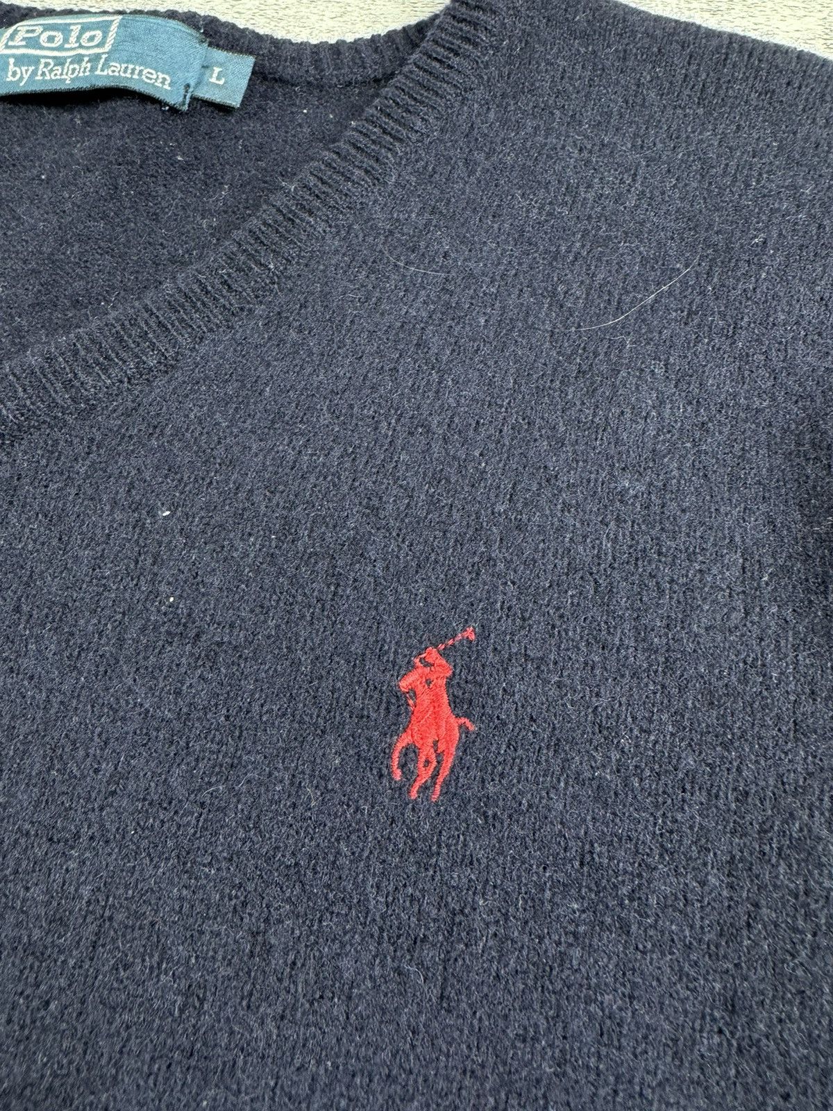 Polo Ralph Lauren 90S Polo Ralph Lauren Lambs Wool V-Neck Old Money Sweater Size US L / EU 52-54 / 3 - 8 Thumbnail