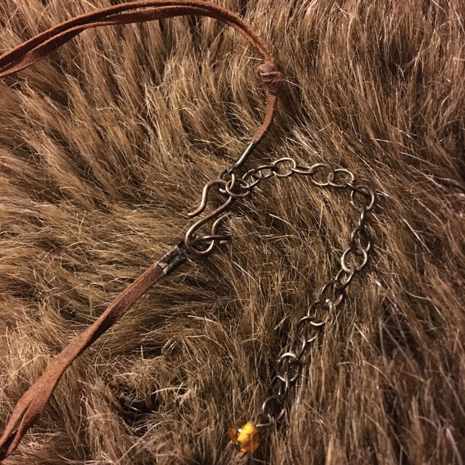 Vintage Vintage suede cord glass cabochon necklace Size ONE SIZE - 7 Thumbnail