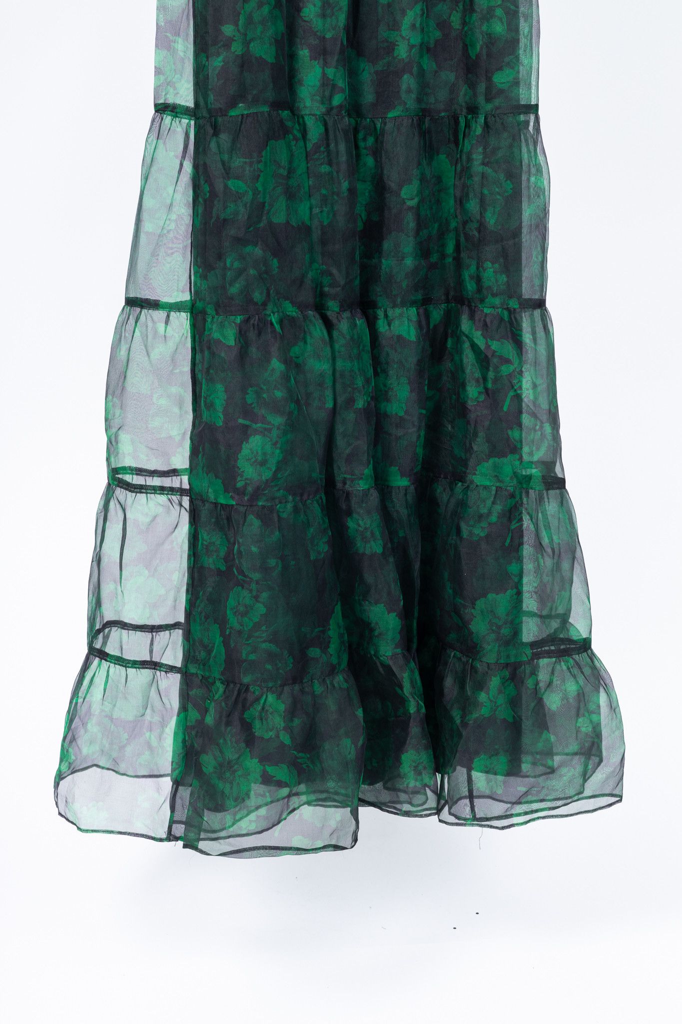 Alice + Olivia Alice + Olivia Coletta Dream Floral Emerald Silk Maxi Dress Size XS / US 0-2 / IT 36-38 - 6 Thumbnail