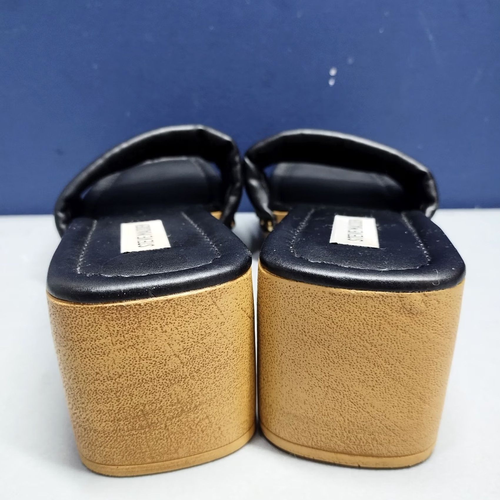 Steve Madden Steve Madden Chana Woody Platform Slide Sandals Womens US 9 Black & Brown Open Toe - Size 9 Womens, Slide, Casual, Summer, 2-2.9in, Block Heel Size US 9 / IT 39 - 5 Thumbnail