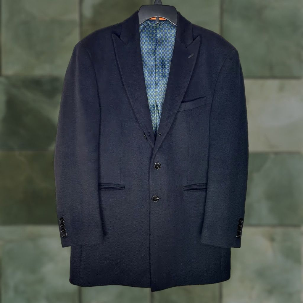 Tallia Tallia Navy Blue Wool Blend Herringbone Overcoat Long Coat Men L Tallia Navy Blue Wool Blend Herringbone Overcoat Long Coat Men L Size US L / EU 52-54 / 3 - 1 Thumbnail