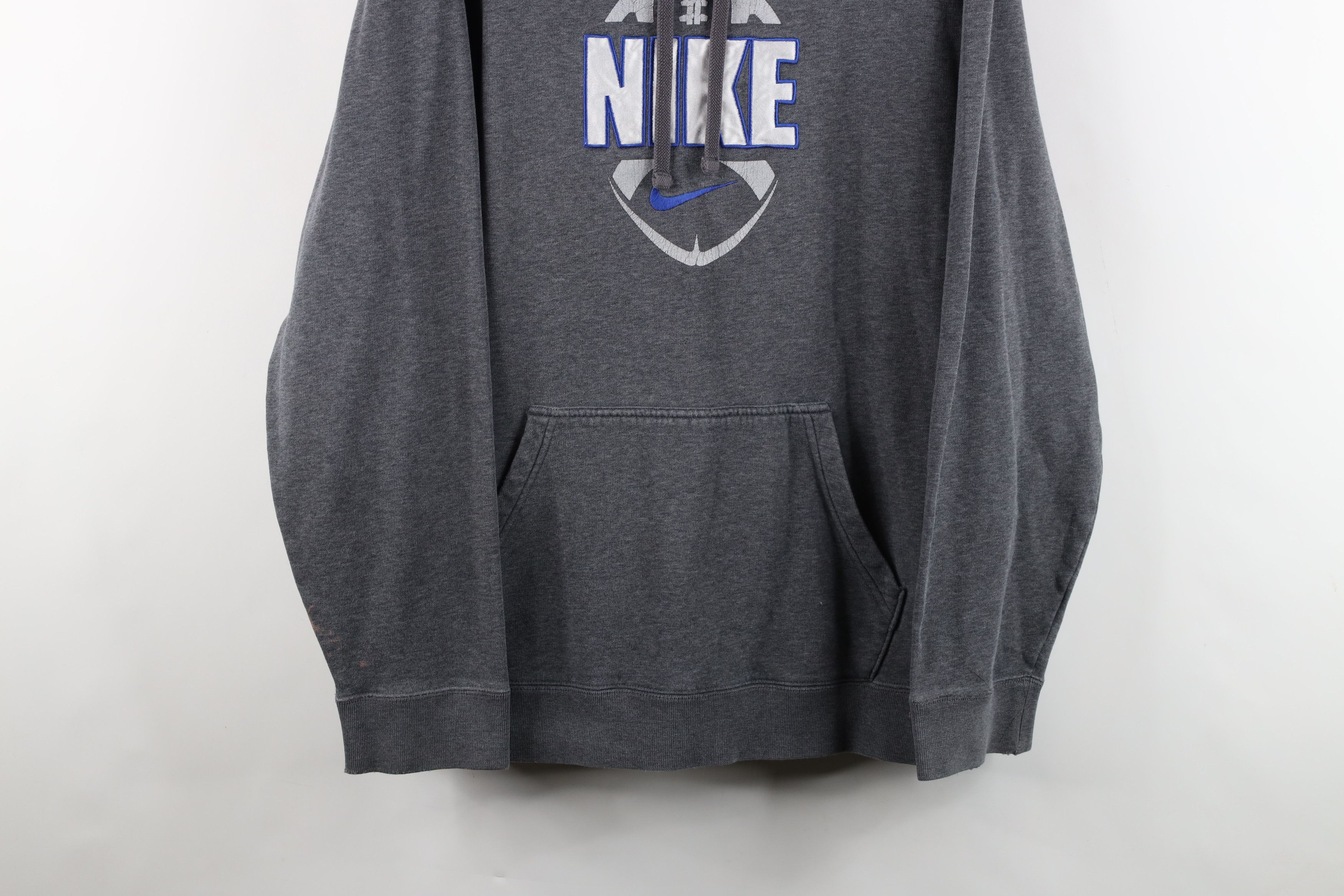 Nike × Vintage Vintage Nike Football Travis Scott Center Swoosh Hoodie Gray Size US XL / EU 56 / 4 - 3 Thumbnail