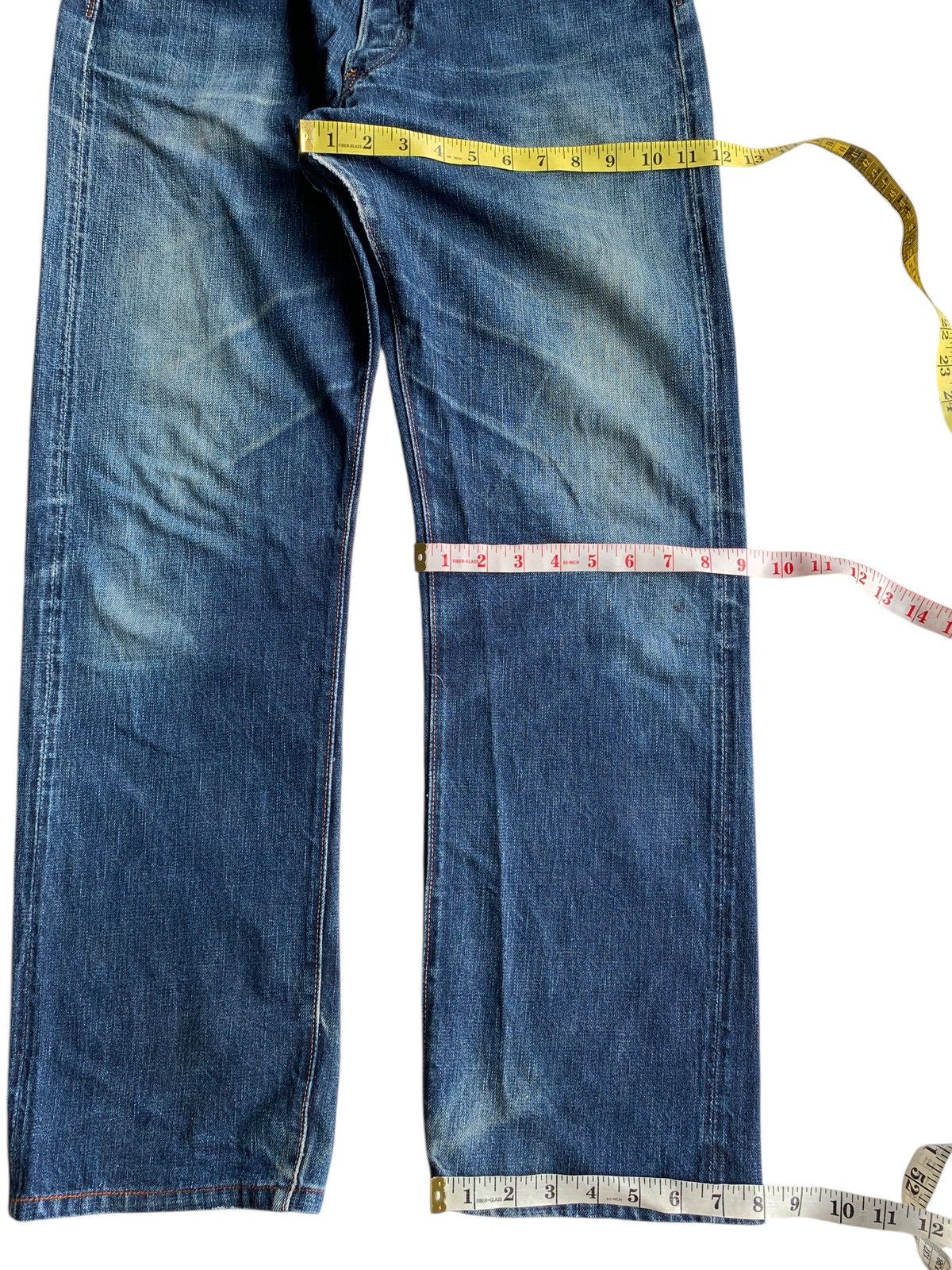 Full Count & Co. FULL COUNT SELVEDGE BUTTON FLY FADED DISTRESSED DENIM Size US 31 - 15 Thumbnail