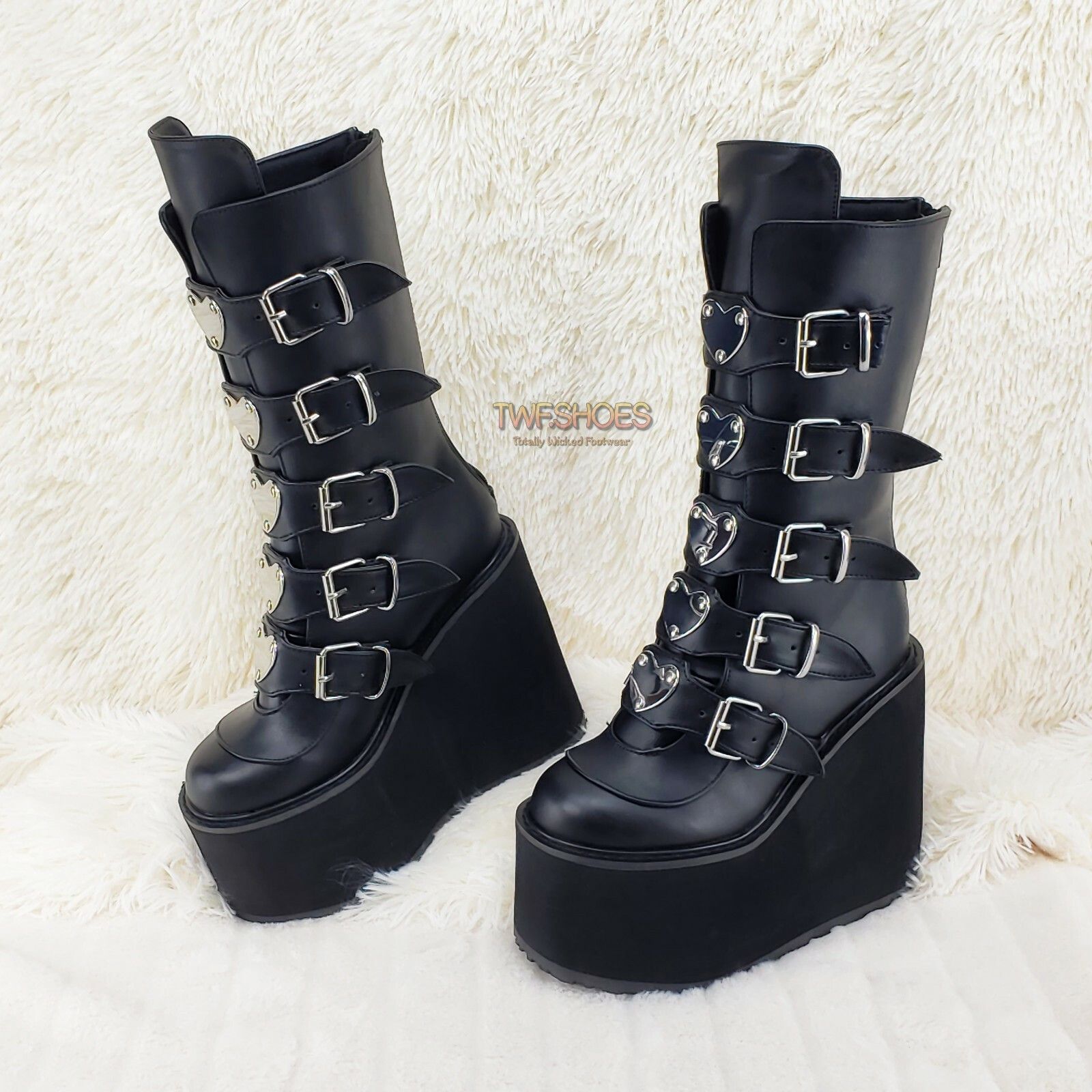 DEMONIA Swing 230 Black Mid Calf Boot 5.5