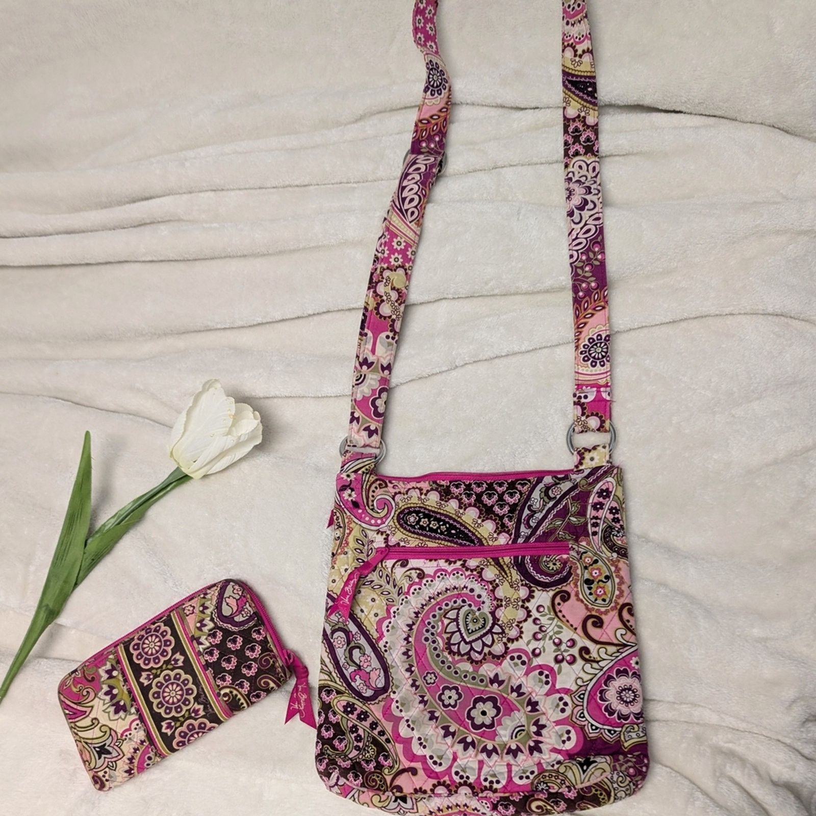 Vera Bradley Vera Bradley Pink and Purple Crossbody Bag and Wallet Size ONE SIZE - 2 Thumbnail