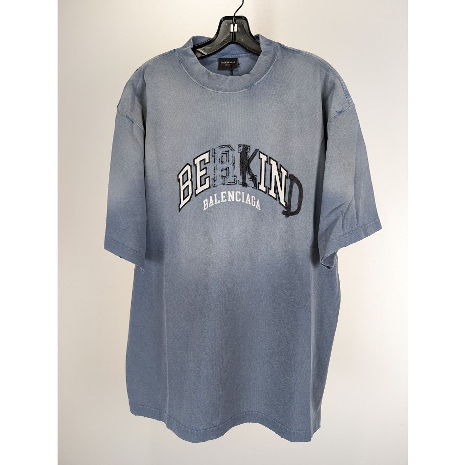 Balenciaga o1rshd1 Short Sleeve T-Shirt in Blue Size US M / EU 48-50 / 2 - 2 Thumbnail