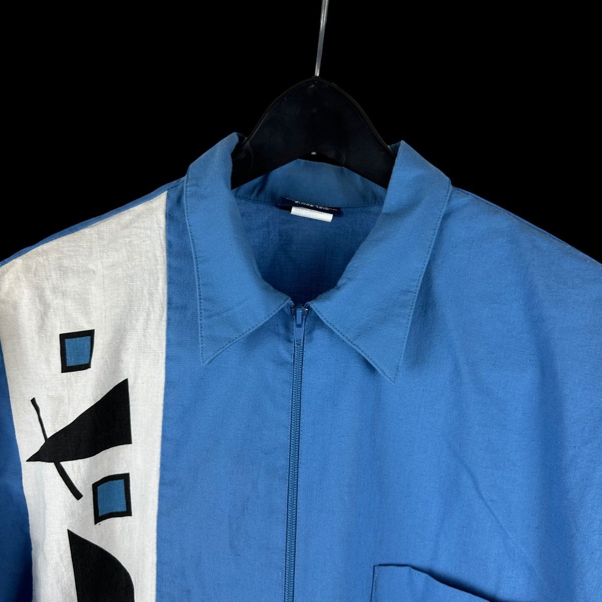 Blair × Vintage Vintage 80s John Blair Full Zip Geometric Shirt Size US M / EU 48-50 / 2 - 3 Thumbnail