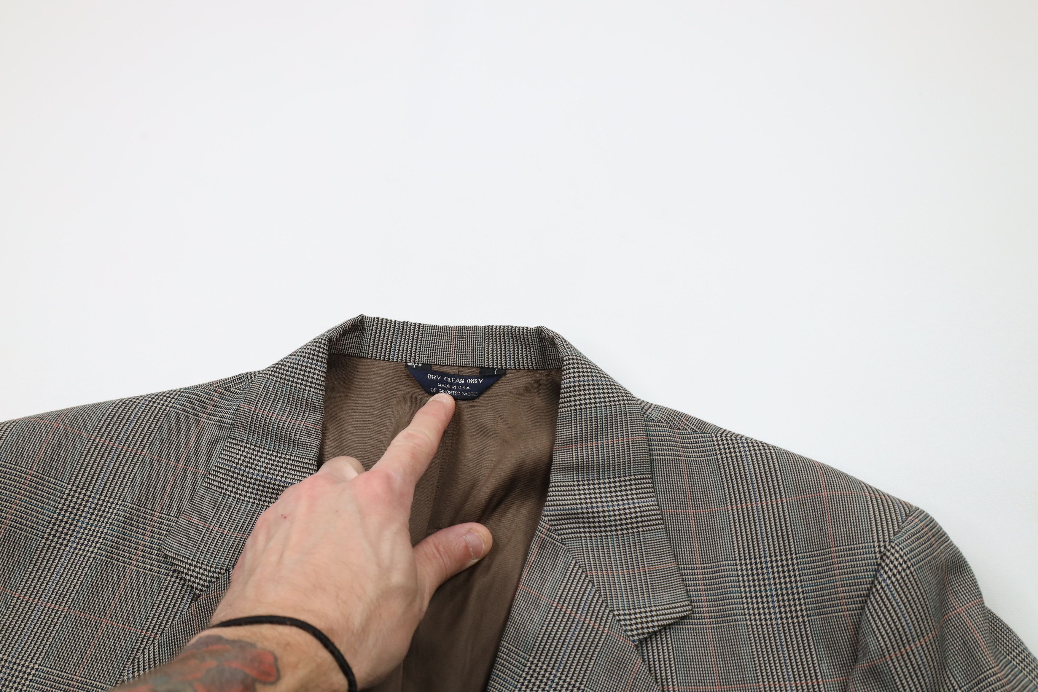 Vintage Vintage 70s Streetwear 2 Piece Wool Suit Houndstooth Size 46R - 3 Thumbnail
