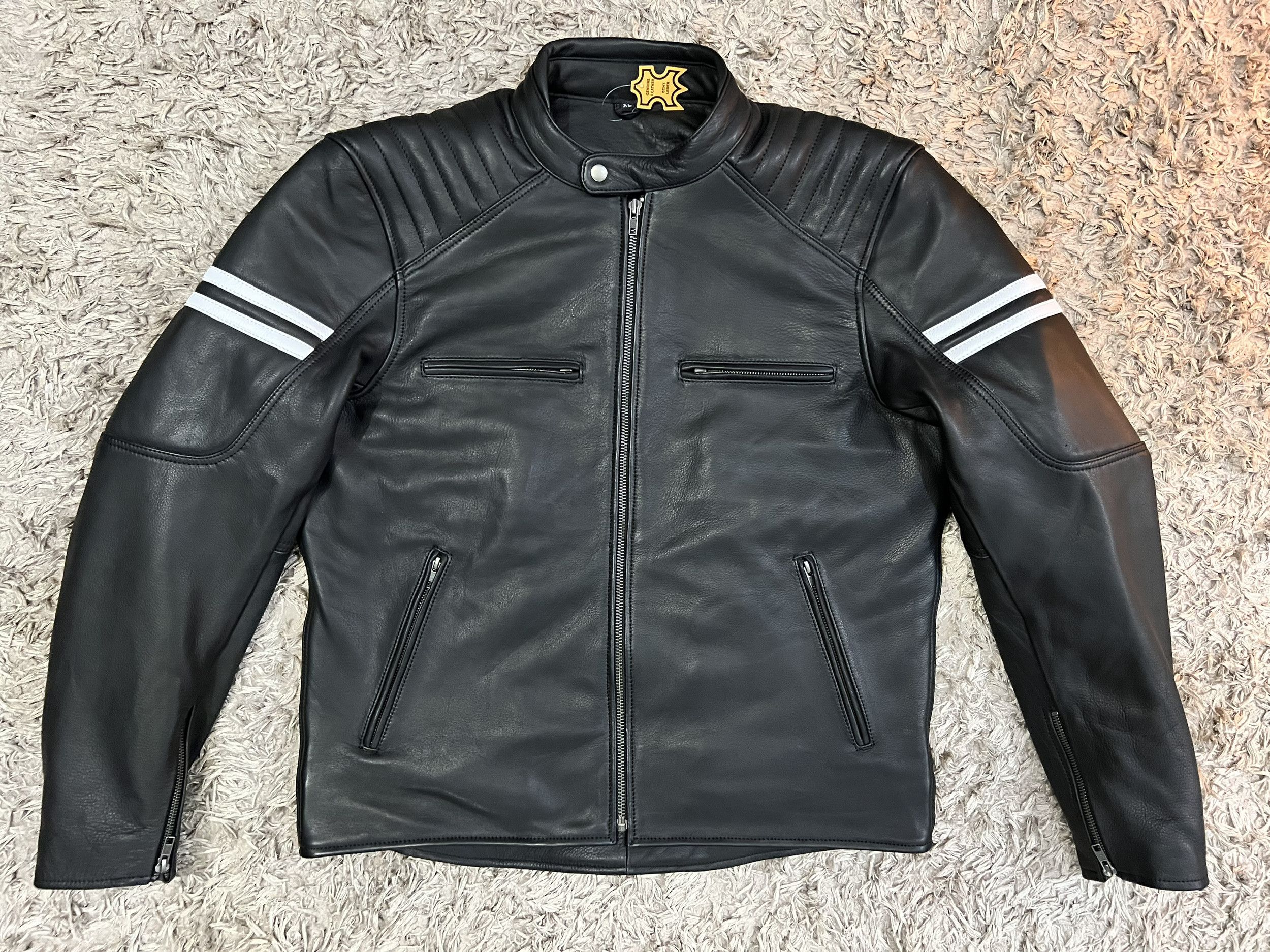 Genuine Leather Men Real Leather Jacket - Casual x Touring Biking Jacket Size US XL / EU 56 / 4 - 1 Thumbnail
