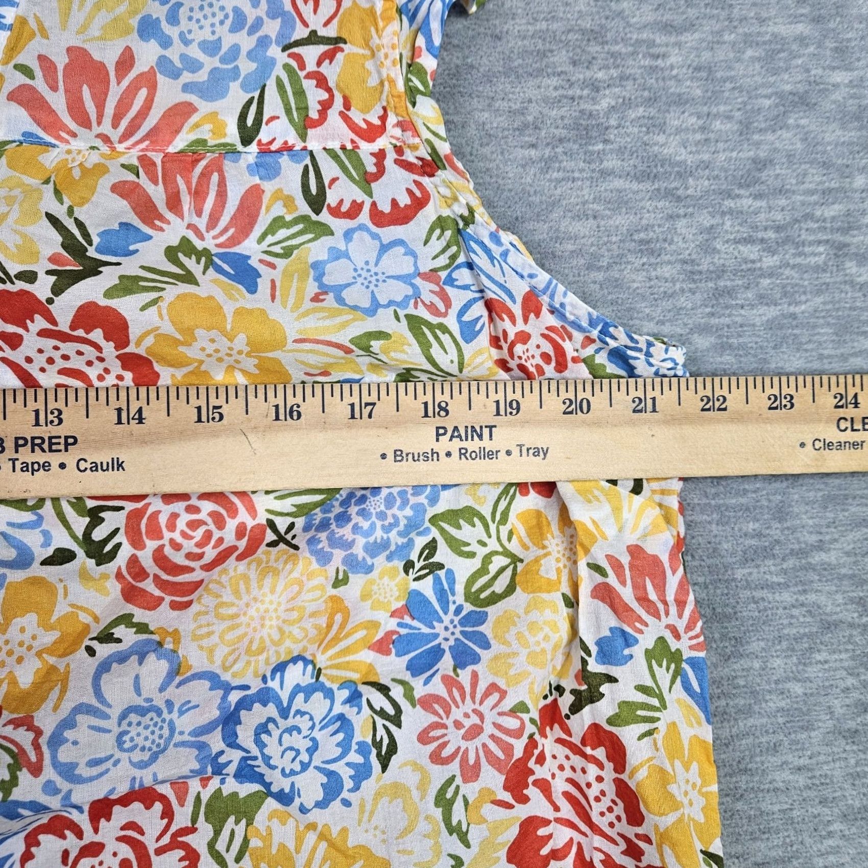 Talbots Talbots Blouse 1X Women's Blossom Garden V-neck Sleeveless Shirt Multicolor Floral Cotton Blend Casual Short Sleeve All Seasons Women Size XL / US 12-14 / IT 48-50 - 3 Thumbnail