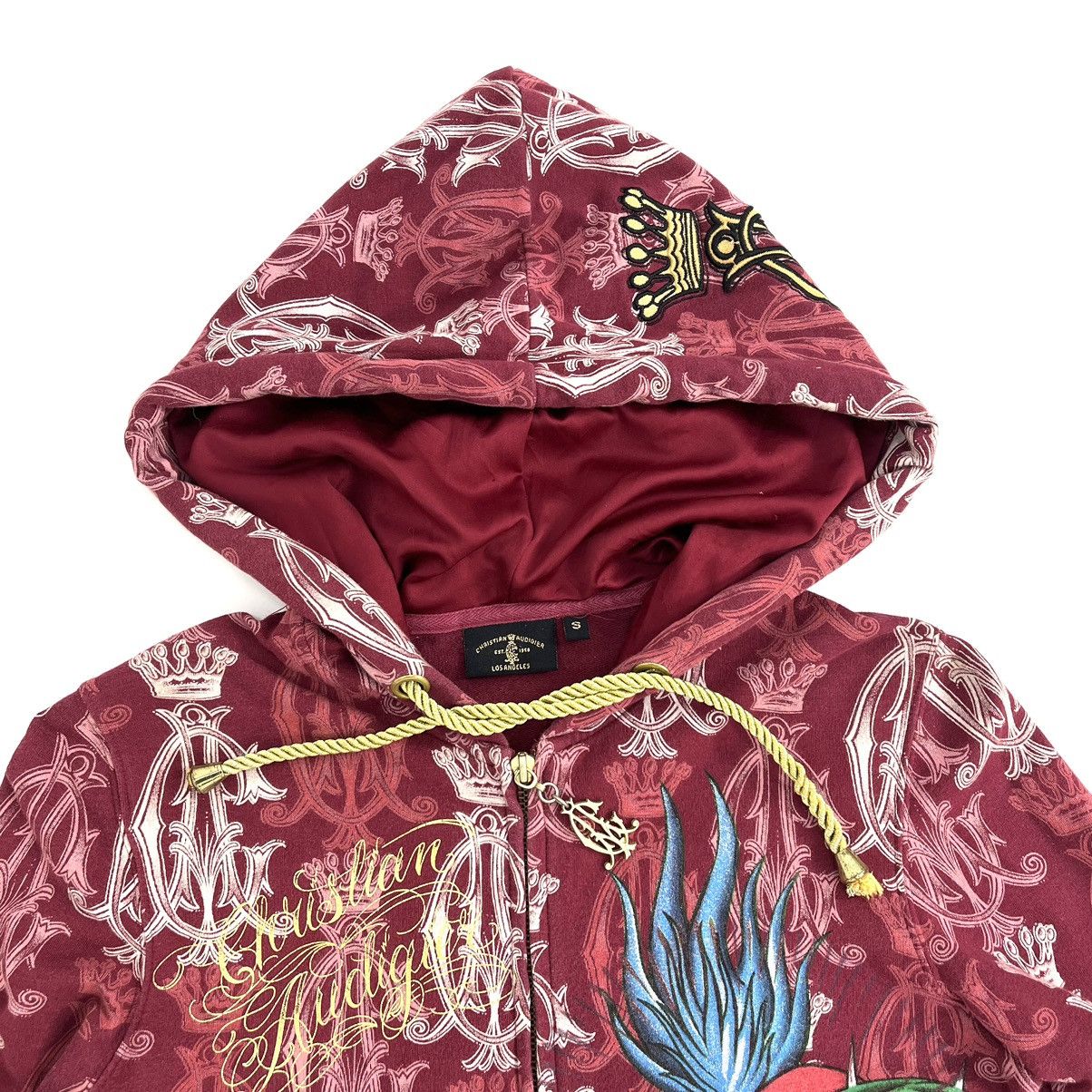 Christian Audigier × Ed Hardy × Vintage Christian Audigier Ed Hardy Full Print Women Zip Hoodie Size S / US 4 / IT 40 - 6 Thumbnail