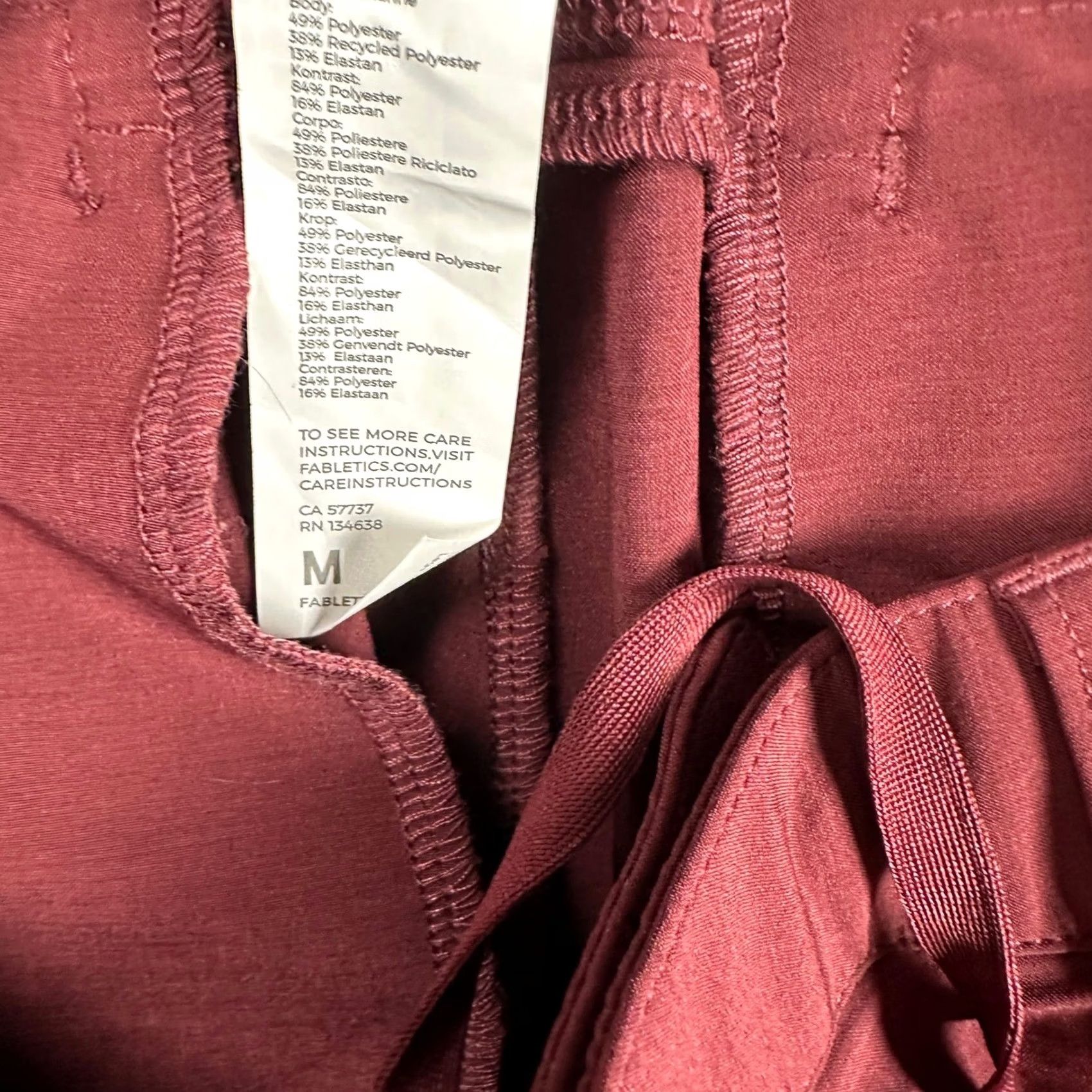 Fabletics Fabletics Mens Chino Pants Regular Slim Flat Front Maroon 34 Inseam 28 Size US 31 - 5 Thumbnail