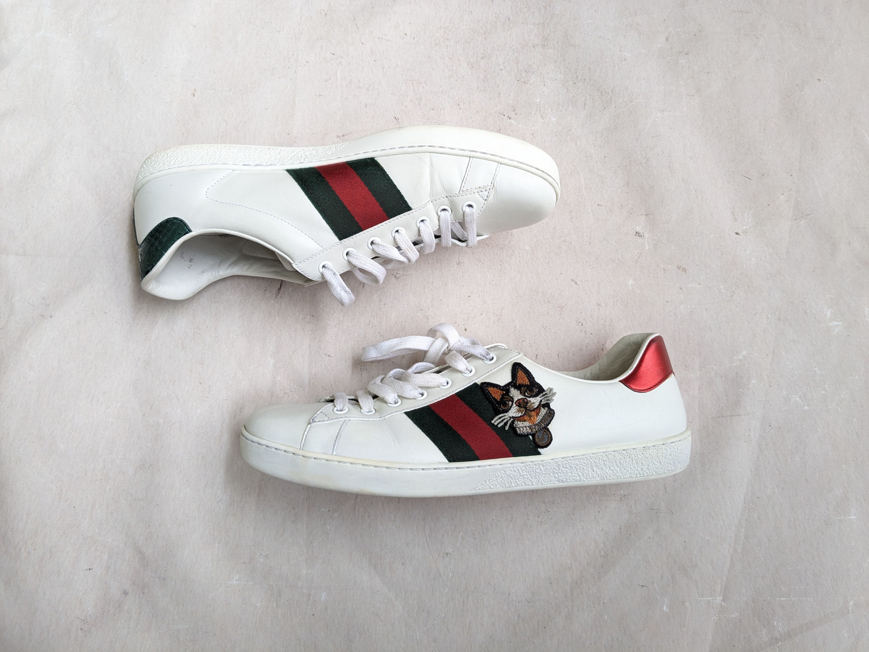 Gucci Gucci Ace Sneakers Low Leather Tiger Dog Patch Size US 10 / EU 43 - 1 Thumbnail