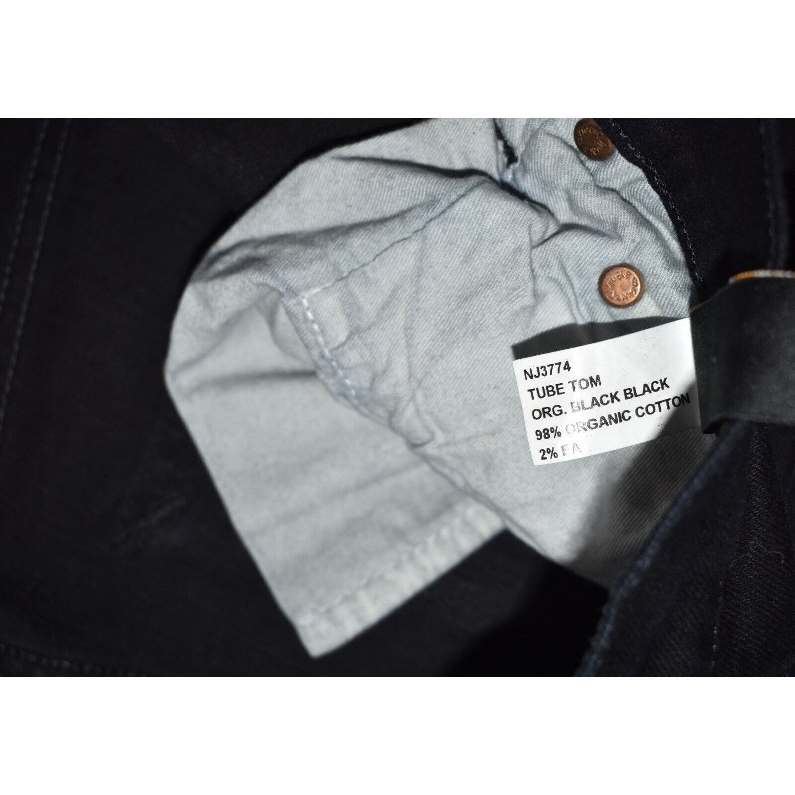 Nudie Jeans NUDIE NJ3774 Tube Tom Organic Cotton Black Skinny Jeans W30 Size US 30 / EU 46 - 5 Thumbnail