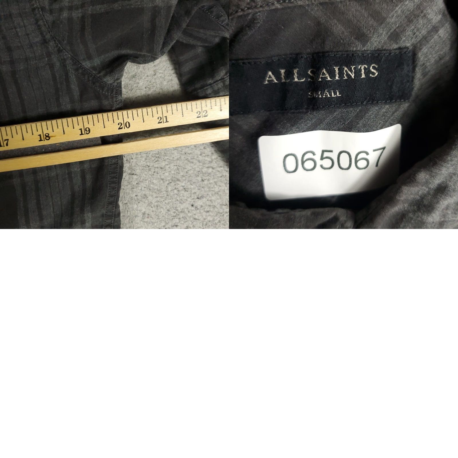Allsaints AllSaints Shirt Mens S Gray Plaid Western Button-Up Short Sleeve Collared Logo Pocket Vintage: No Size US S / EU 44-46 / 1 - 8 Thumbnail