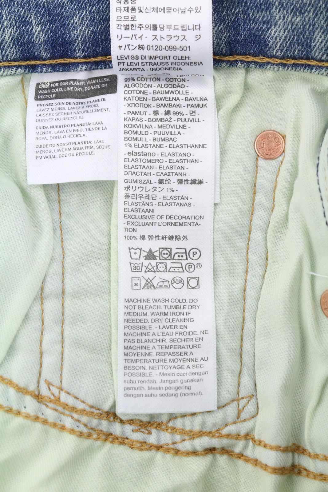 Levi's 502 W33/L30 Taper Zip Faded Blue Denim Jeans 87089 Size US 33 - 9 Thumbnail