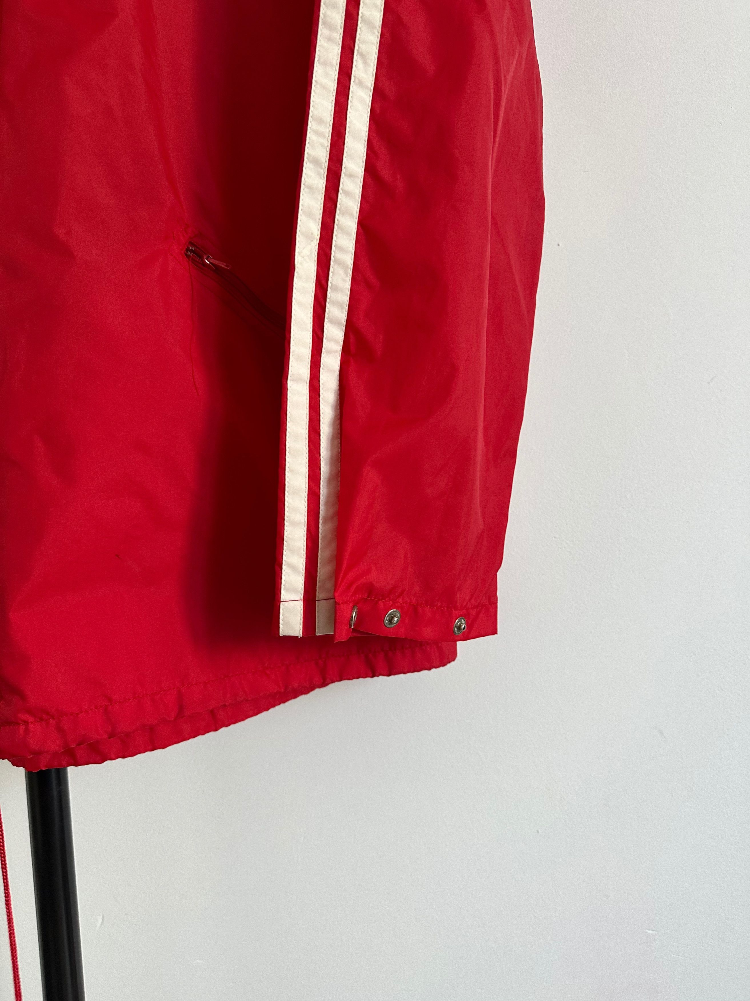 Adidas 80's Adidas rain jacket vintage red hooded Size US L / EU 52-54 / 3 - 2 Thumbnail