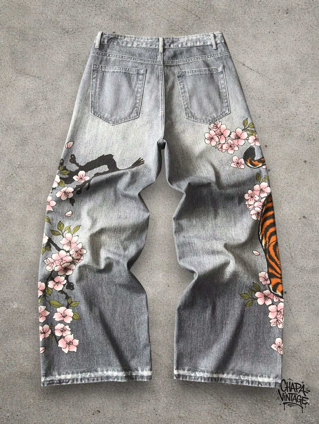 Vintage Anime graphic floral jeans Size US 32 / EU 48 - 2 Thumbnail
