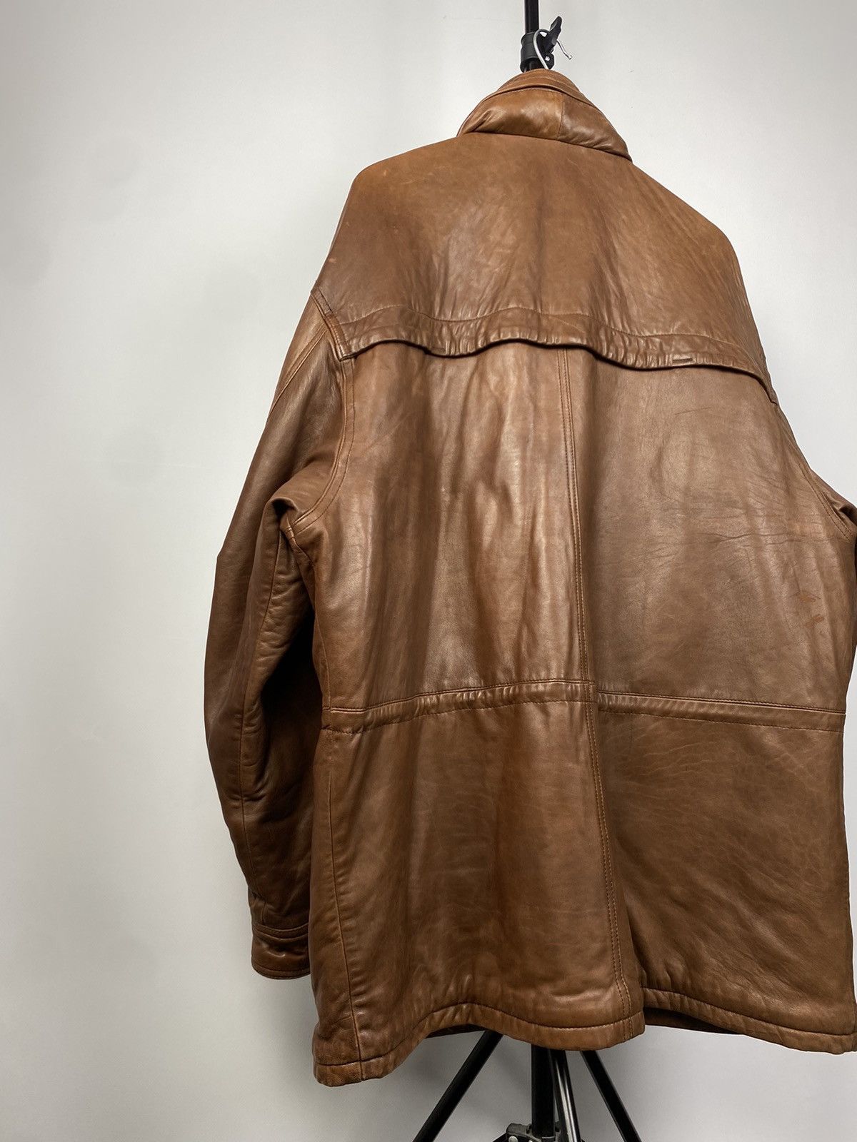 Japanese Brand × Leather Vintage Crazy Leonardo Japanese Real Leather Coat Jacket Size US L / EU 52-54 / 3 - 9 Thumbnail