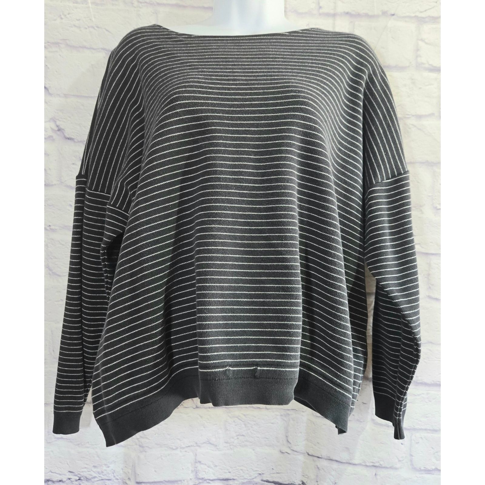 Other Company Ellen Tracy Black White Striped Top Large Size L / US 10 / IT 46 - 1 Thumbnail