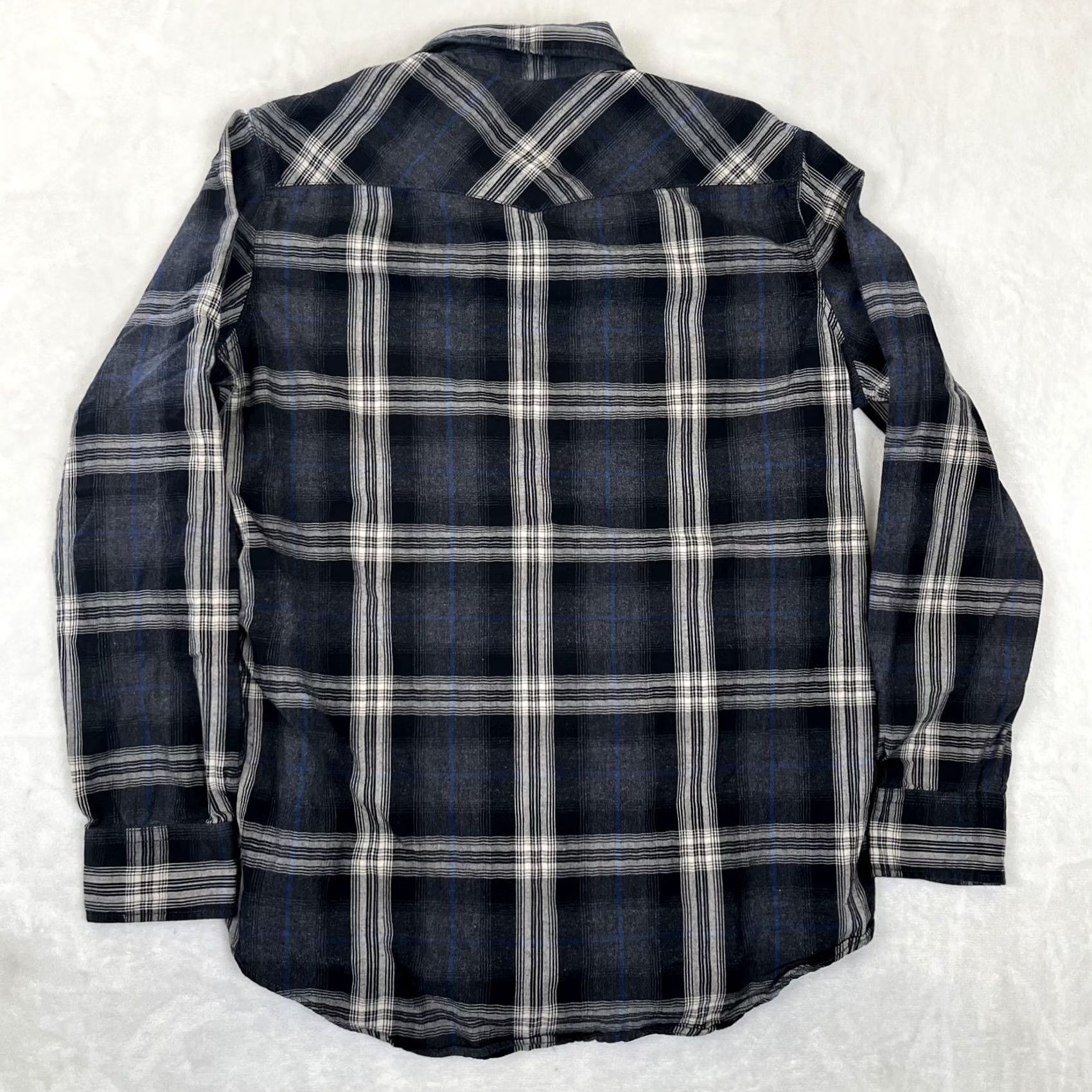 American Eagle Outfitters VINTAGE American Eagle Outfitters Shirt Mens XLT Blue Plaid Long Sleeve Snap Front Size US XL / EU 56 / 4 - 6 Thumbnail