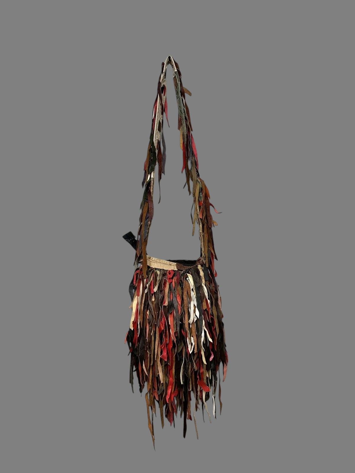 KMRii Artisan Multi Leather Fringe Bag Avantgarde Style Size ONE SIZE - 4 Thumbnail