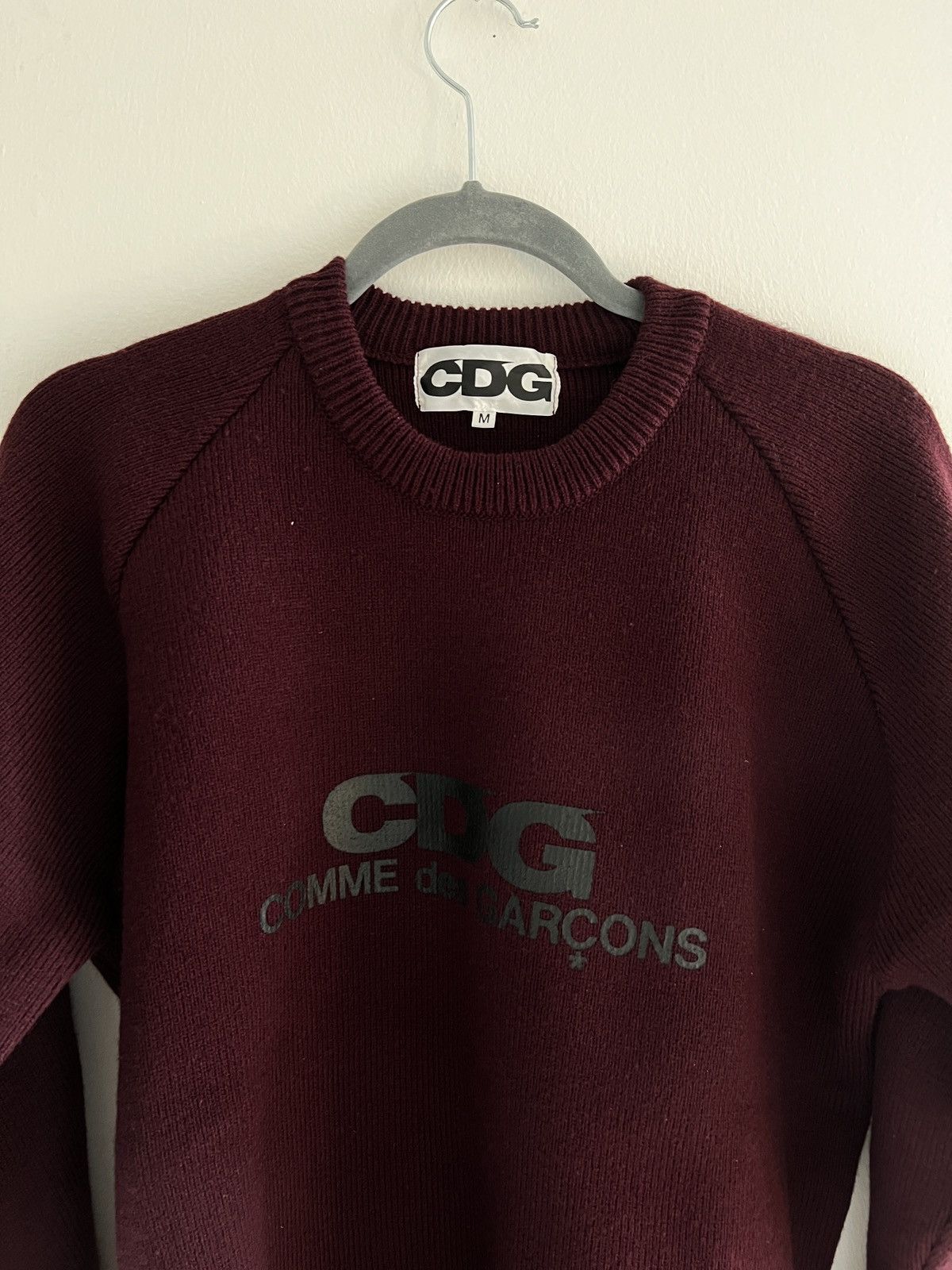 Comme des Garcons Homme Deux CDG maroon logo sweater Size US M / EU 48-50 / 2 - 4 Thumbnail