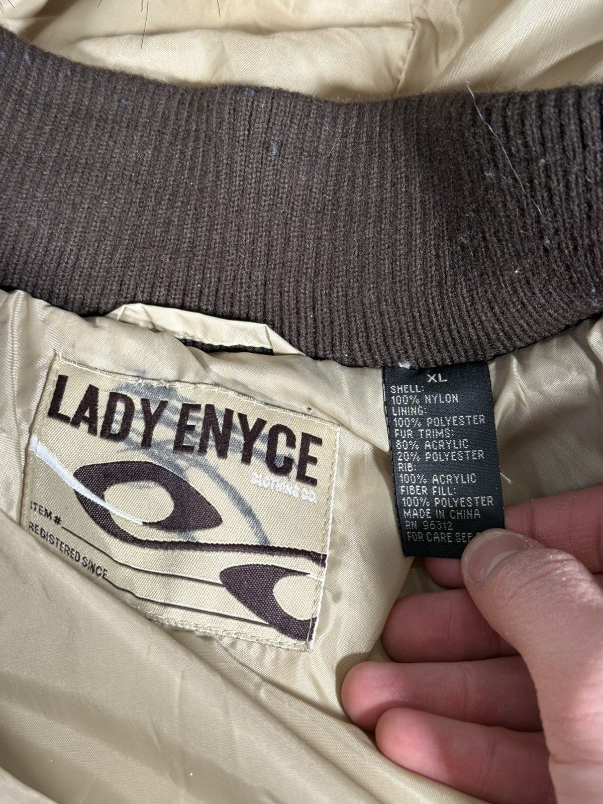 Enyce Y2K Lady Enyce Front Logo Fur Down Jacket Size XL / US 12-14 / IT 48-50 - 6 Thumbnail