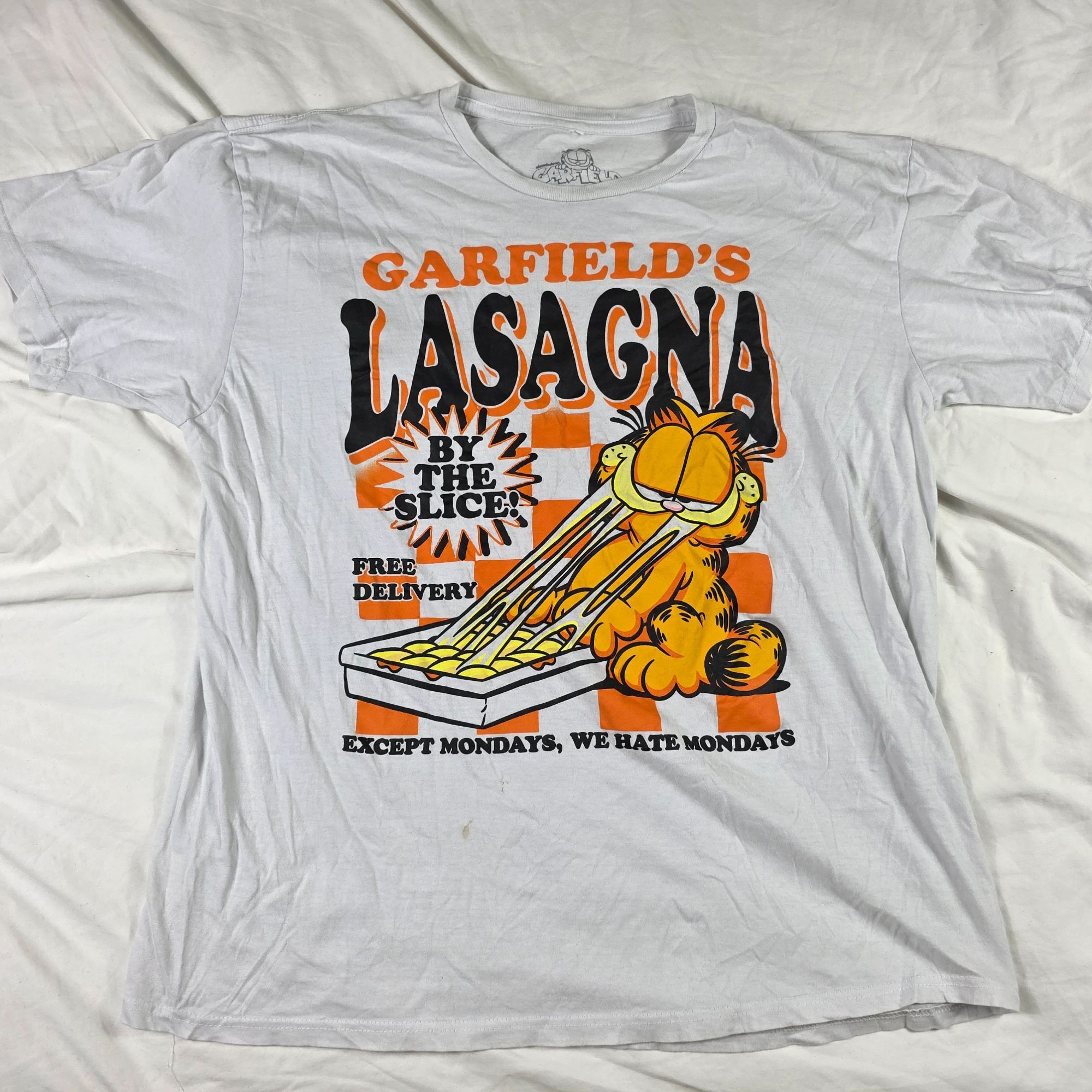 Other Garfield Lasagna Graphic Tee Mens XL White Shirt Cartoon Com Size US XL / EU 56 / 4 - 1 Thumbnail