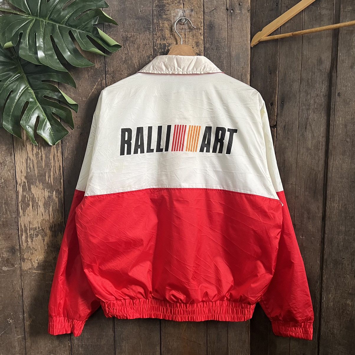 image of Ralliart Mitsubishi Motors Racing Light Jacket in Red/White, Men's (Size Large)