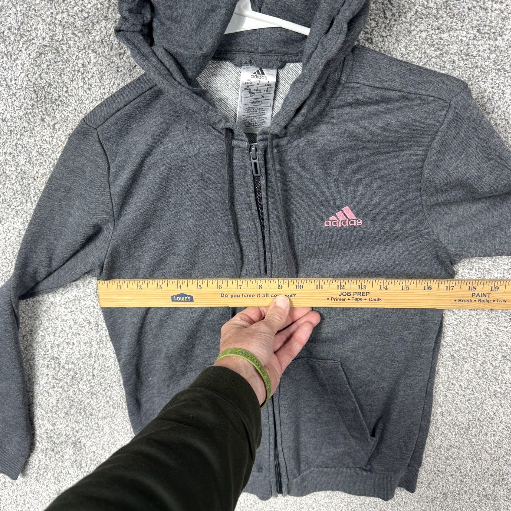 Adidas Adidas Hoodie Womens Small Gray Full Zip Sweatshirt Logo H07750 Size S / US 4 / IT 40 - 4 Thumbnail