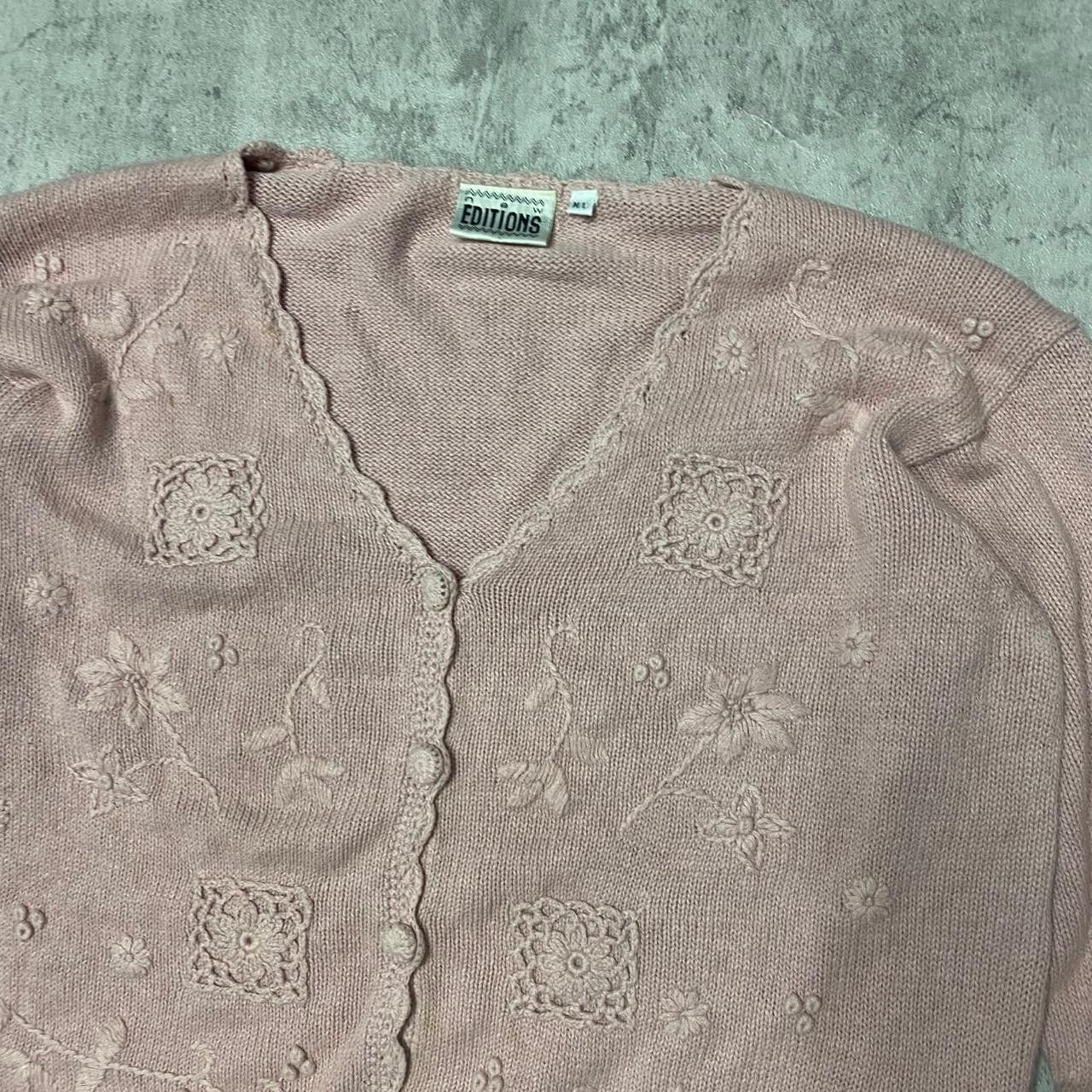 Other Cream and pink embroidered floral cardigan Size S / US 4 / IT 40 - 2 Thumbnail