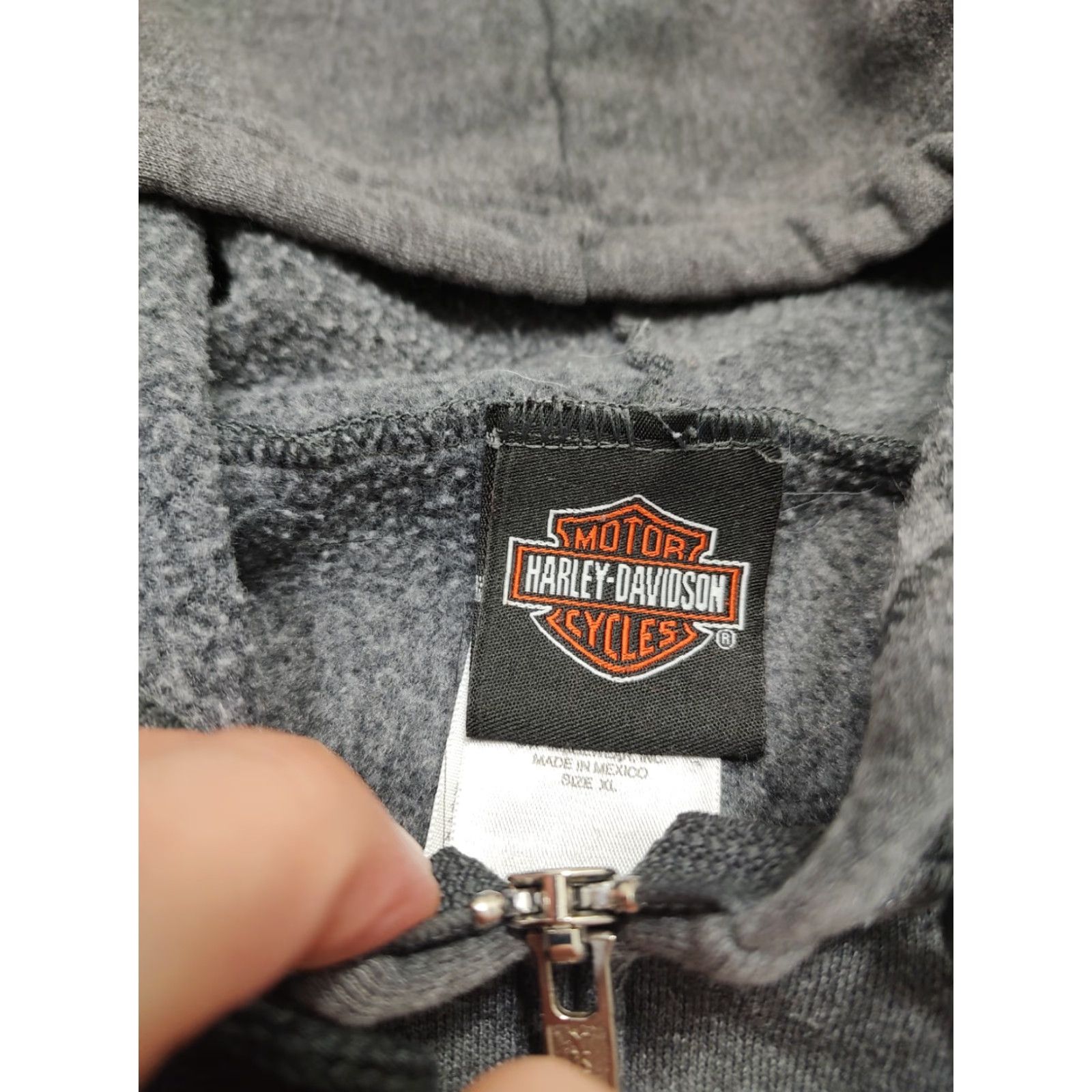 Harley Davidson Harley-Davidson Hoodie Mens XL Gray Full Zip 50/50 New Hampshire Logo 90s Biker Motorcycle Graphic Print Pockets Embroidered Size US XL / EU 56 / 4 - 6 Thumbnail