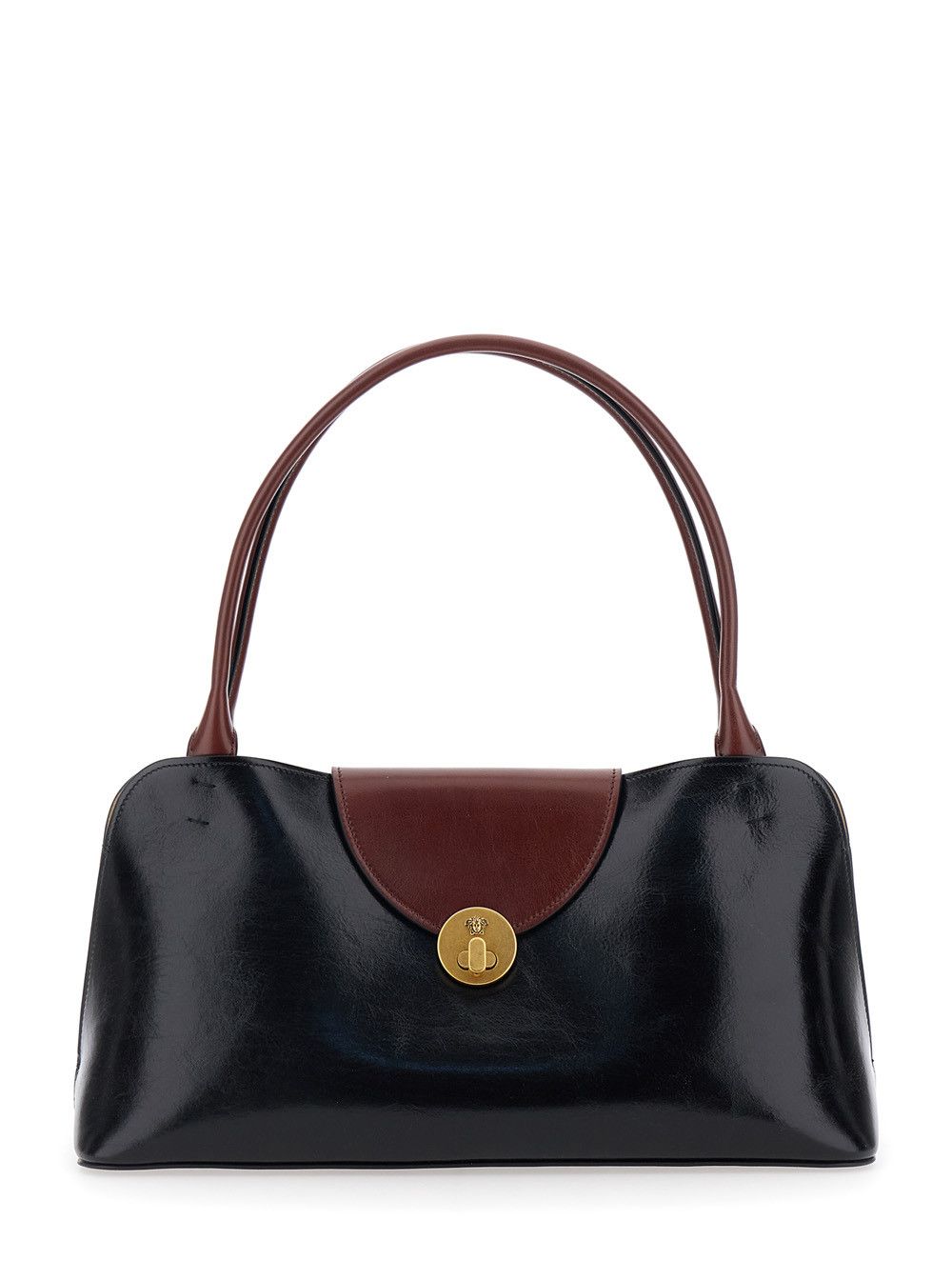Versace 'Vivien' Black Shoulder Bag with Turn Lock Closure and Medusa Plaque in Leather for Women Size ONE SIZE - 1 Thumbnail