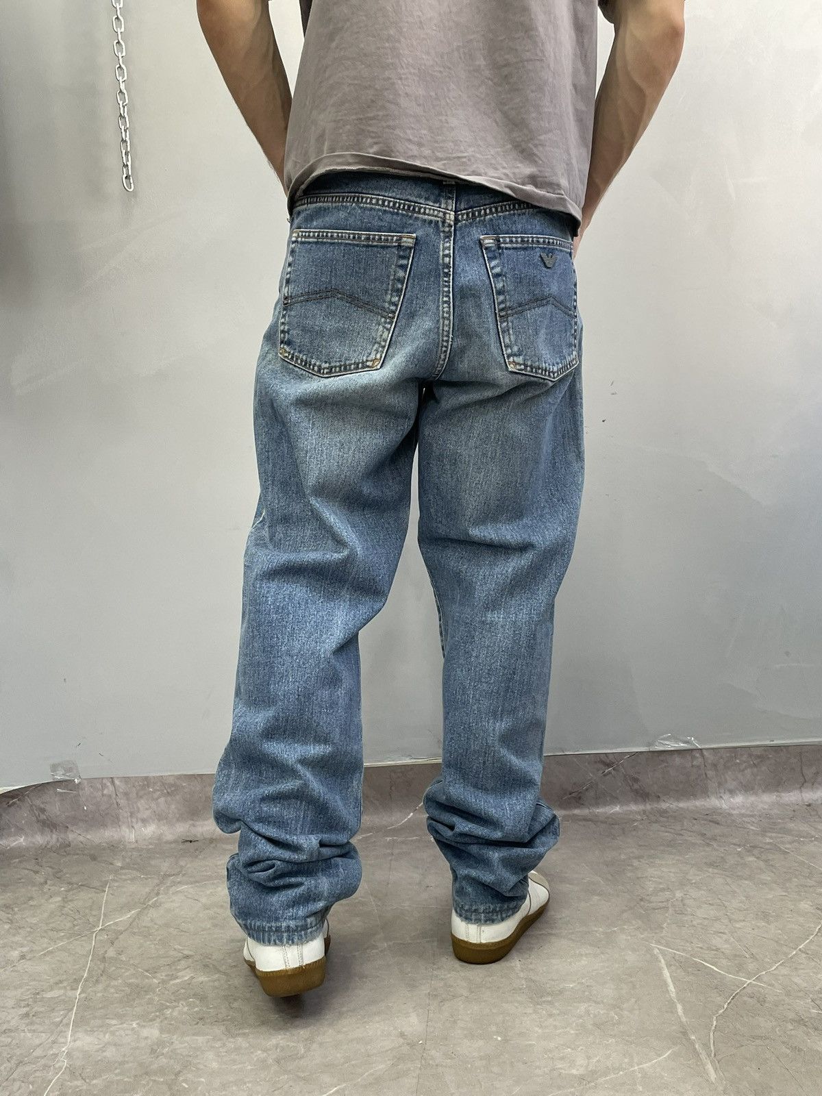 Armani Rare Emporio Armani blue jeans rare avant garde y2k Size US 34 / EU 50 - 1 Thumbnail