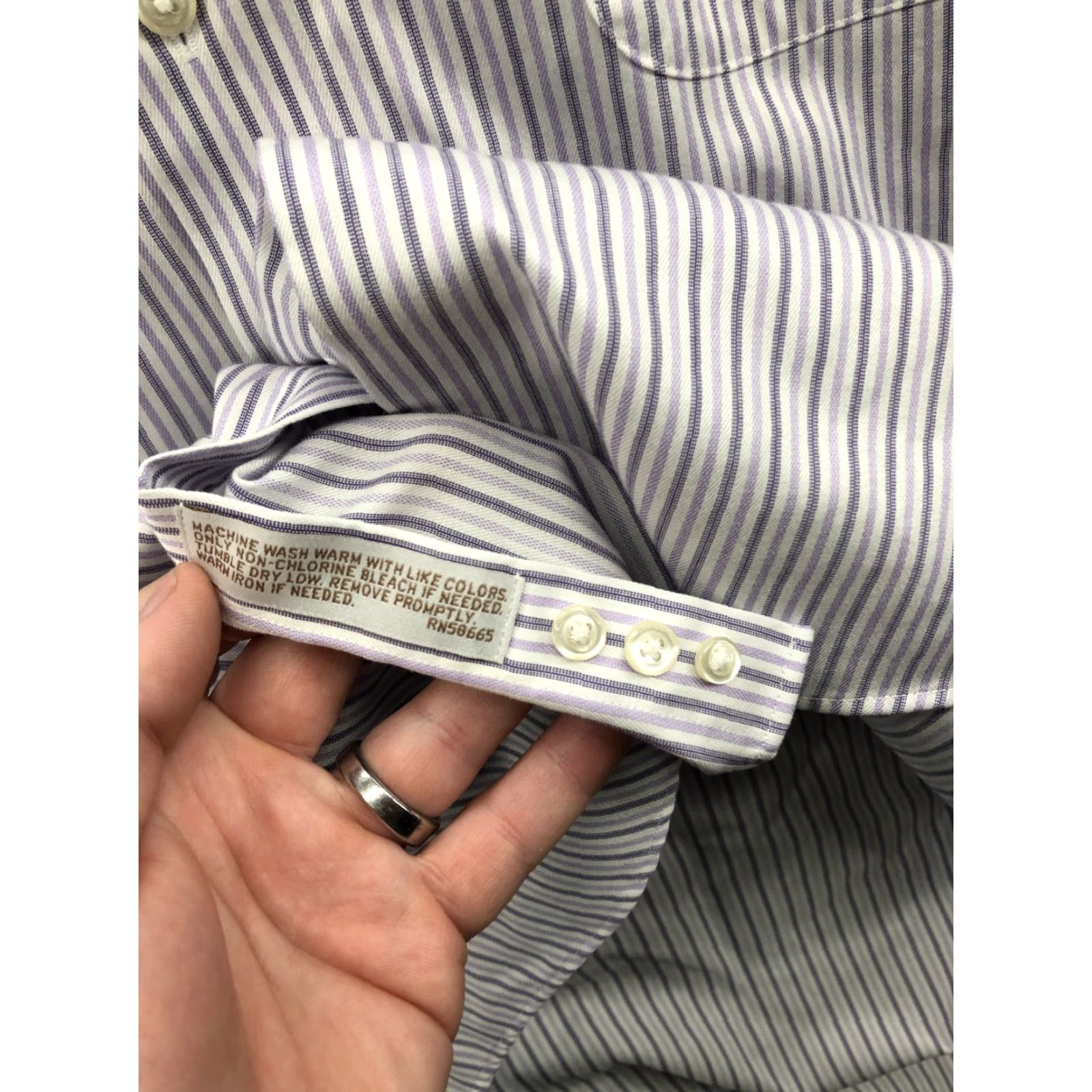 Nordstrom Nordstrom Shirt 18 Mens Long Sleeve Spread Collar Multicolor Strip Button-Up Knit Pattern Striped Casual Modern Classic Size US XXL / EU 58 / 5 - 7 Thumbnail