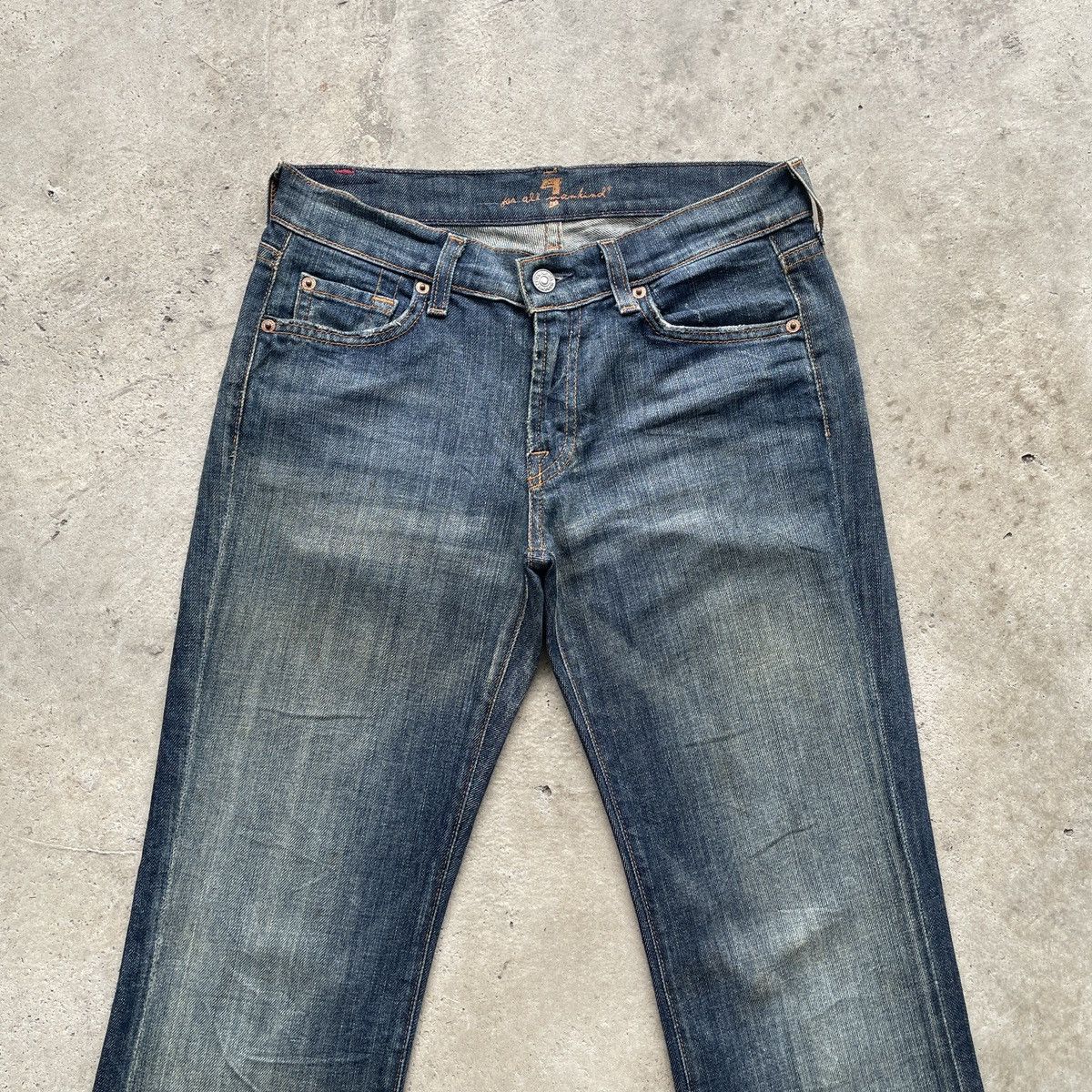 7 For All Mankind × Jean Vintage 7 For All Mankind USA Flare Faded Jeans Pants W29 Size US 29 - 3 Thumbnail
