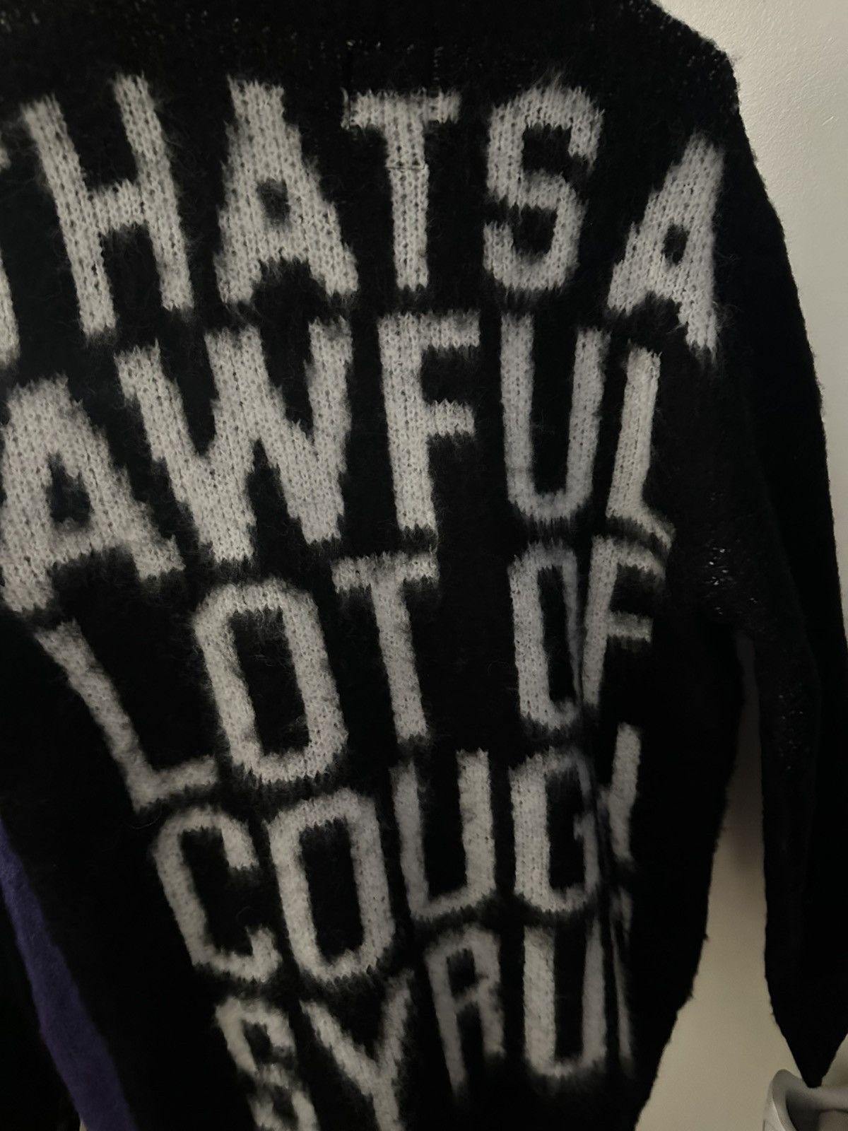 Awful Lot of Cough Syrup Black Mohair Sweater Size US L / EU 52-54 / 3 - 6 Thumbnail