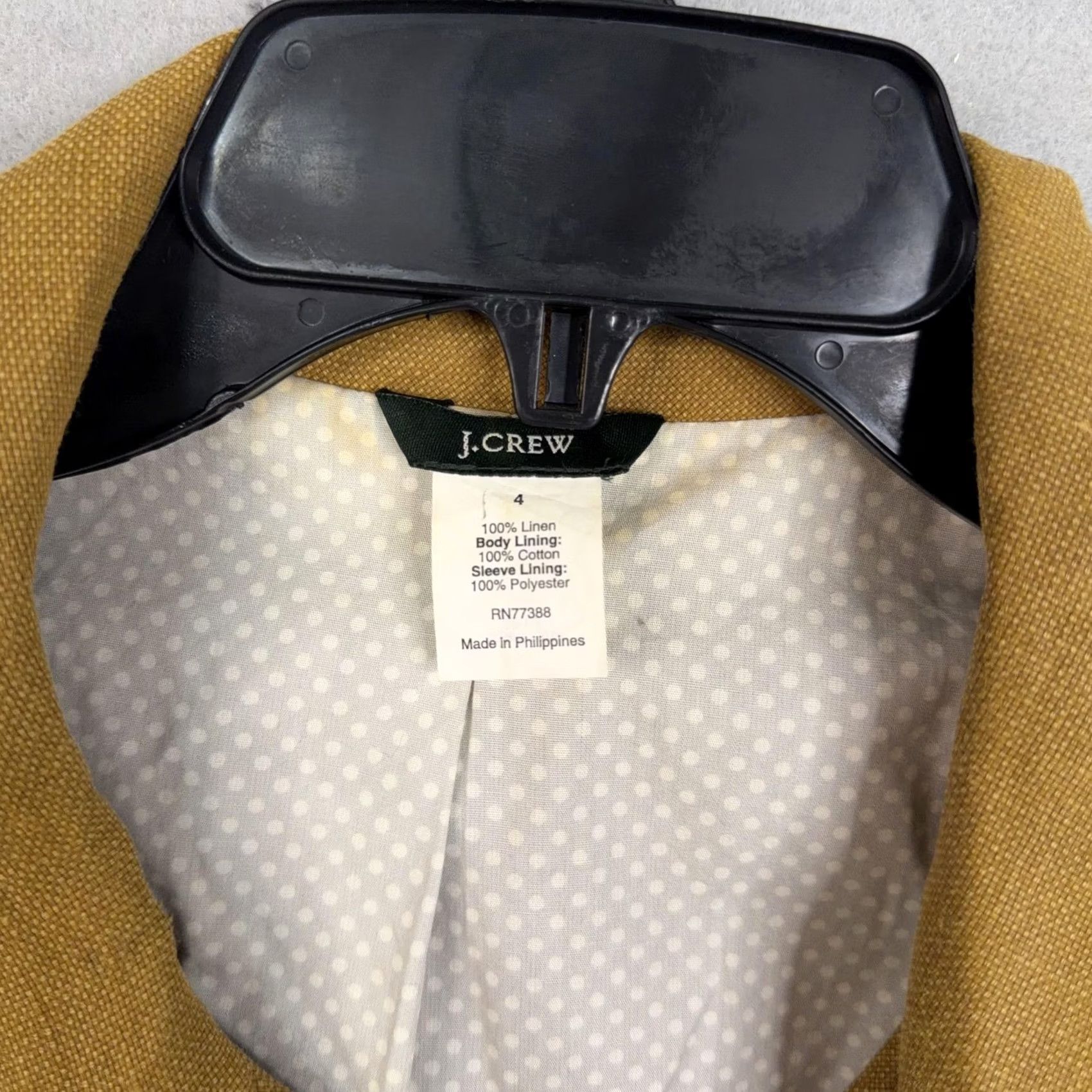 J.Crew J.Crew Jacket Womens 4 Yellow Linen Cropped Double Breasted Pea Coat Blazer Size S / US 4 / IT 40 - 5 Thumbnail