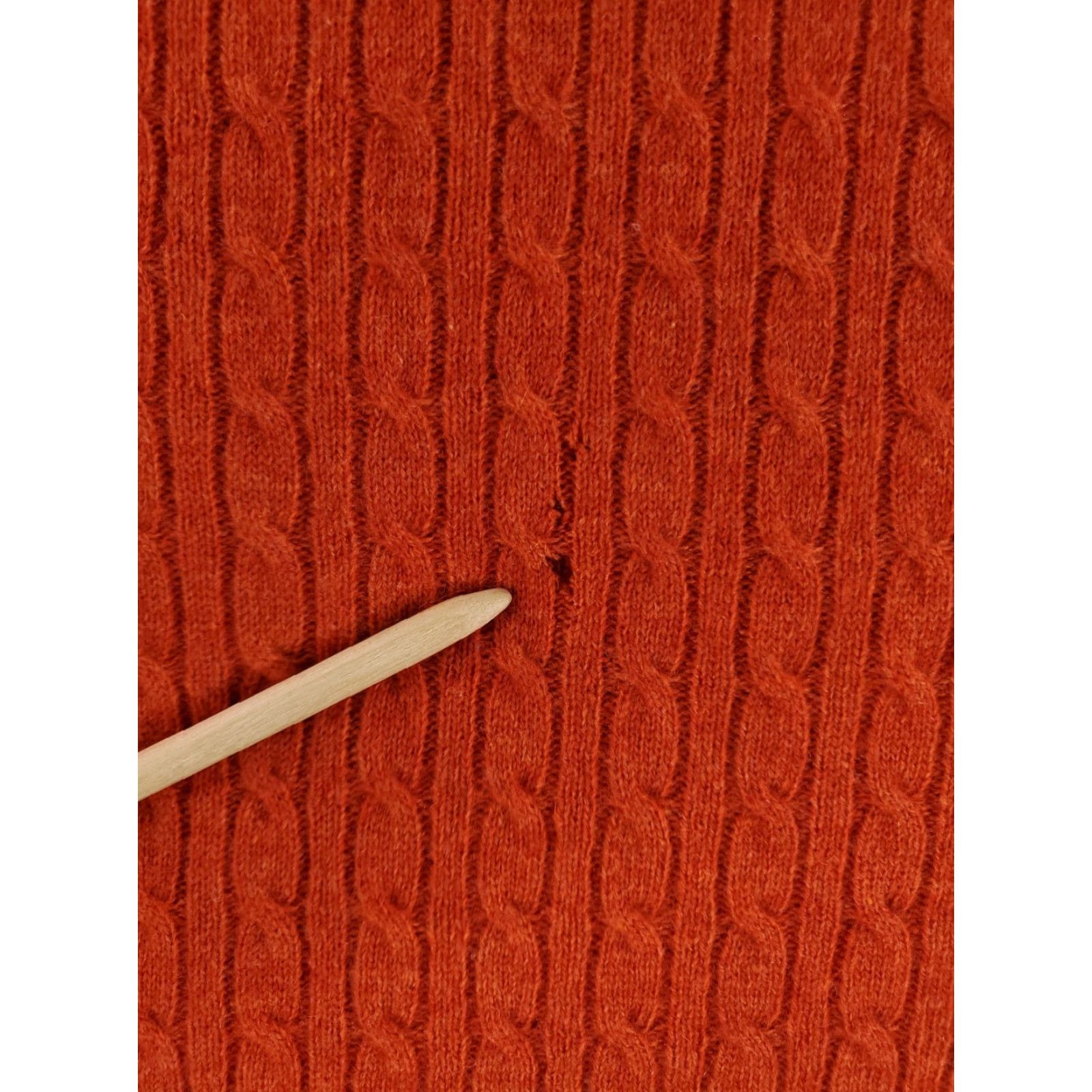 Robert Graham Robert Graham Sweater Mens L Orange Cashmere Cable Knit V Neck Size US L / EU 52-54 / 3 - 4 Thumbnail