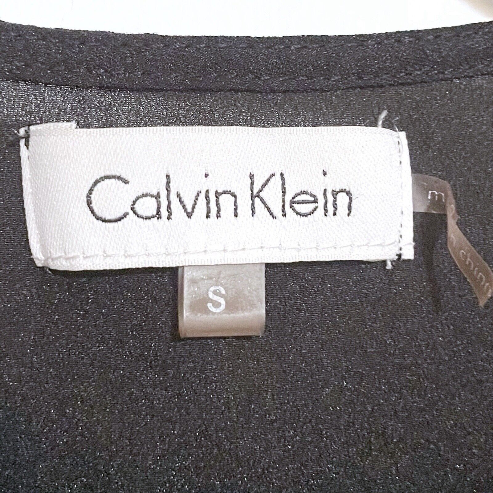 Calvin Klein Calvin Klein Women’s Small Black White Stretch Jersey Top Size S / US 4 / IT 40 - 2 Thumbnail