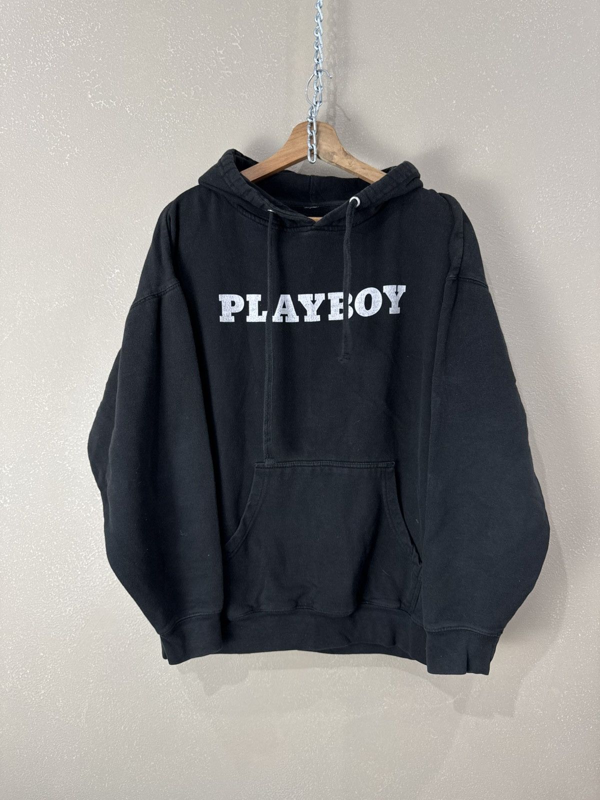 Playboy Playboy hoodie vintage big logo back Oversize black band Size US XL / EU 56 / 4 - 1 Thumbnail
