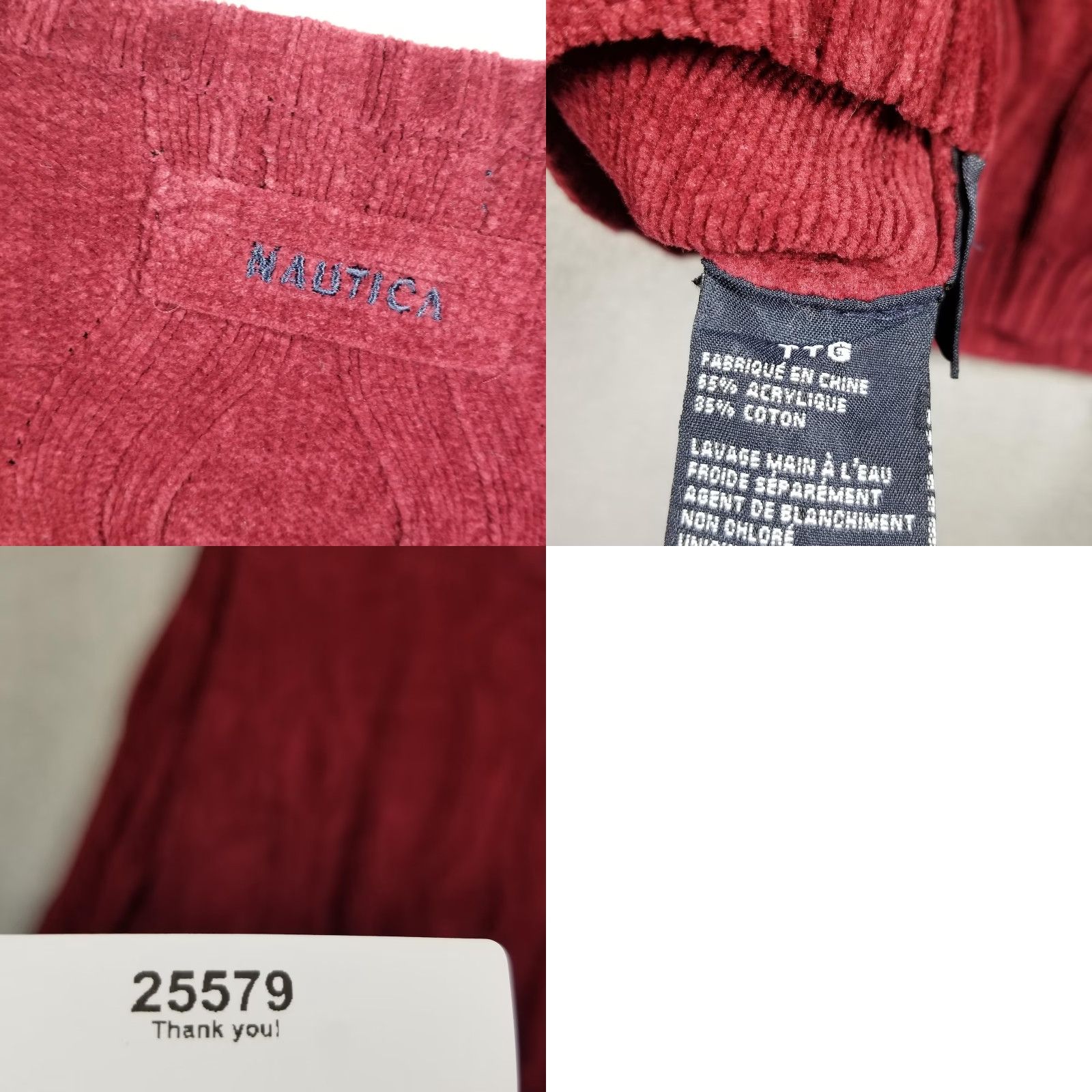 Nautica Nautica Sweater Mens 2XL Red Cable Knit Crewneck Pullover Cotton Blend Casual Mens Size US XXL / EU 58 / 5 - 8 Thumbnail
